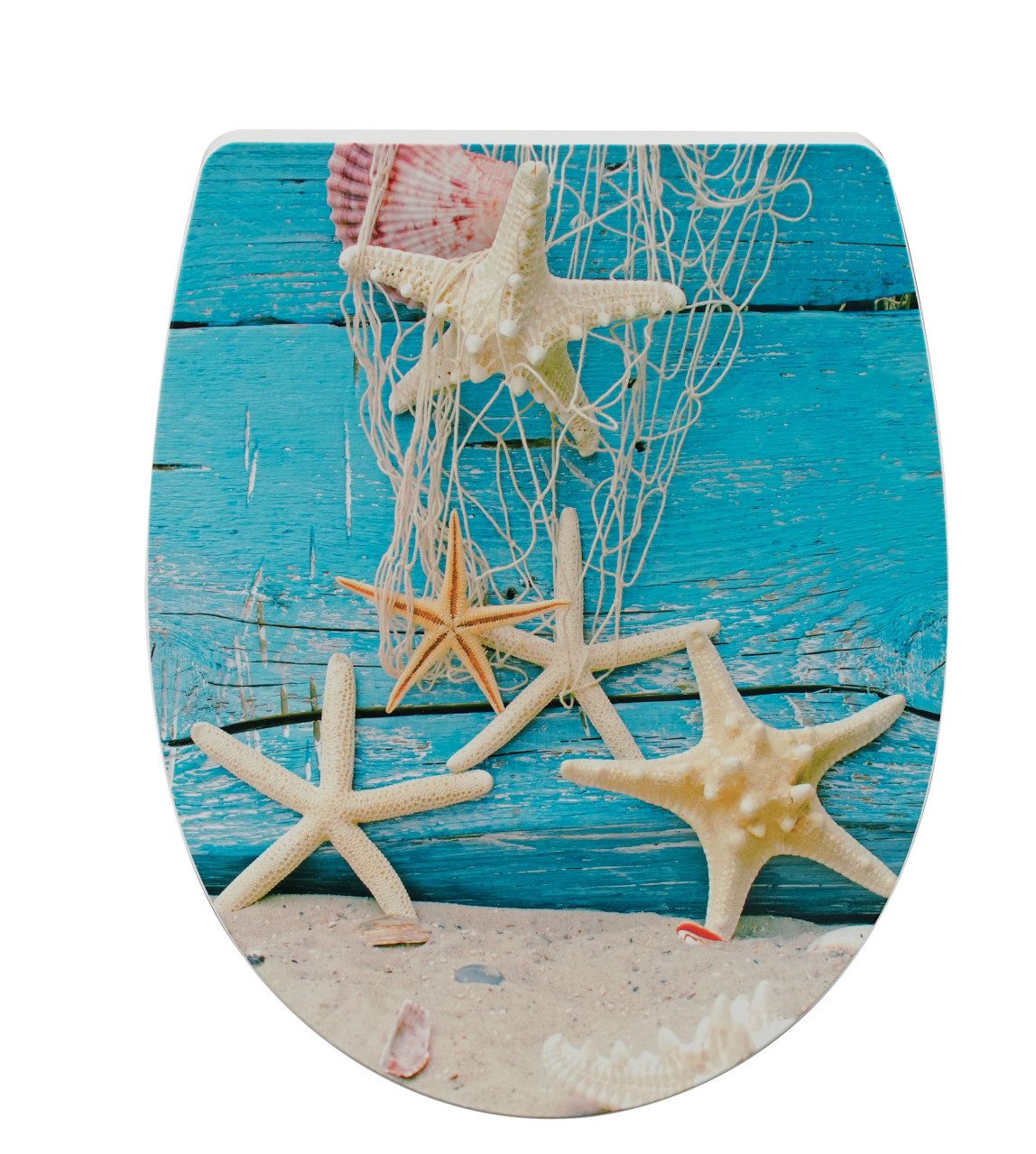 Primaster WC-Sitz Primaster WC-Sitz mit Absenkautomatik Seesterne, Abnehmbar Absenkautomatik