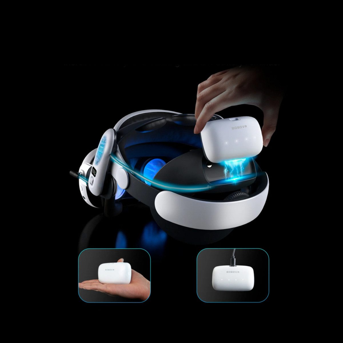 BOBOVR B100 Akku Externer VR-Akku 10000 mAh (7,3 V), Externer Hochleistungsakku mit Schnellladung und Temperaturkontrolle