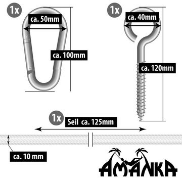 AMANKA Wandhalter »Befestigung für Hängesessel Karabiner mit Seil«, (1-St), Aufhänge Set max bis ca.160kg