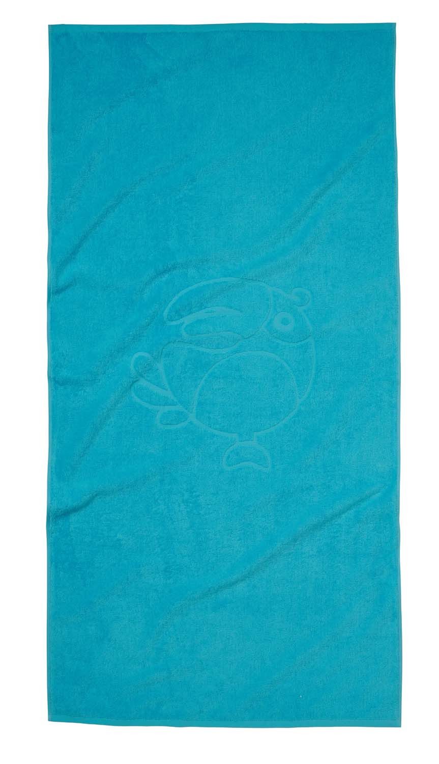 JAKO-O Handtücher JAKO-O Badetuch retro, 70x140cm, karibikblau, flauschiger Frottier