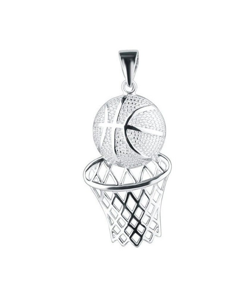 EVOLUTION Anhänger Silberner Anhänger Basketballball und Netz 64024
