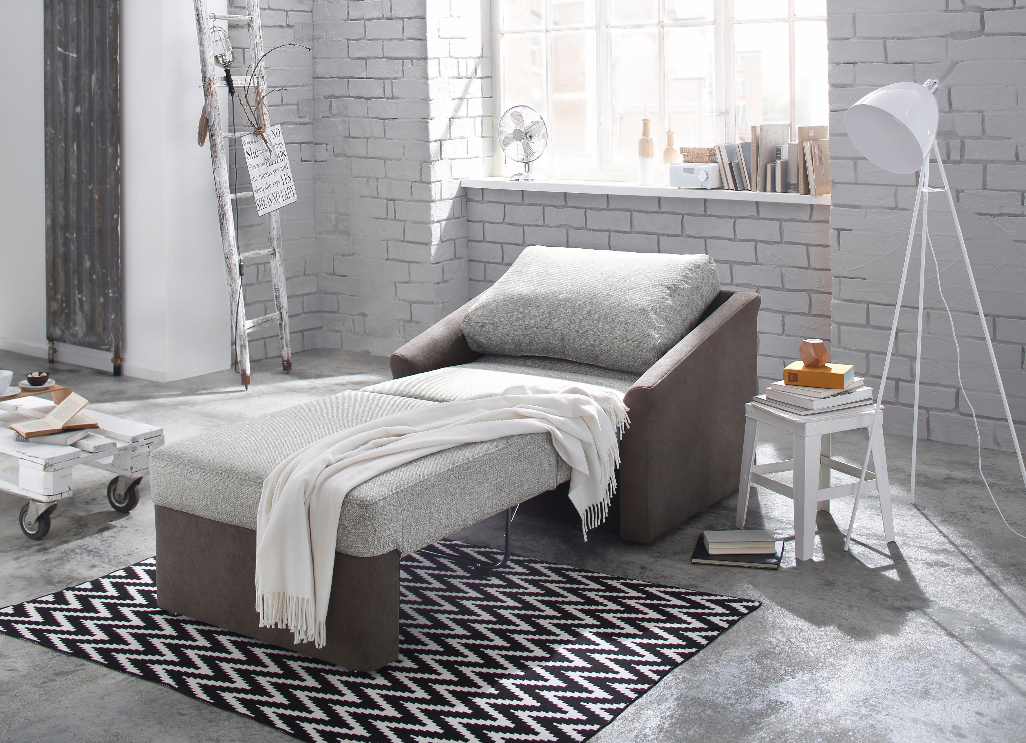 Sessel SLEEPY mit Schlaffunktion, in beige/grau