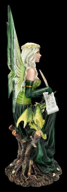 Figuren Shop GmbH Fantasy-Figur Elfen Figur - Prinzessin Giada mit Drache - Fantasy Figur Elfenfigur