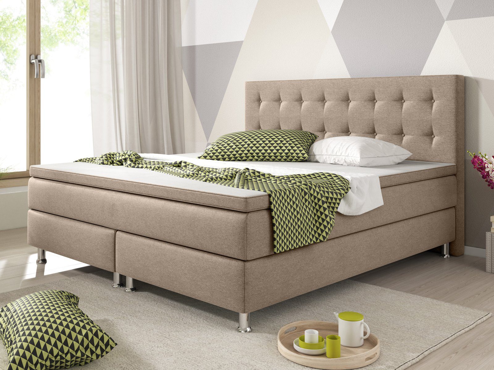 inter Boxspringbett K-01 Schlafzimmerbett Betten Bett inklusive Topper und günstig online kaufen