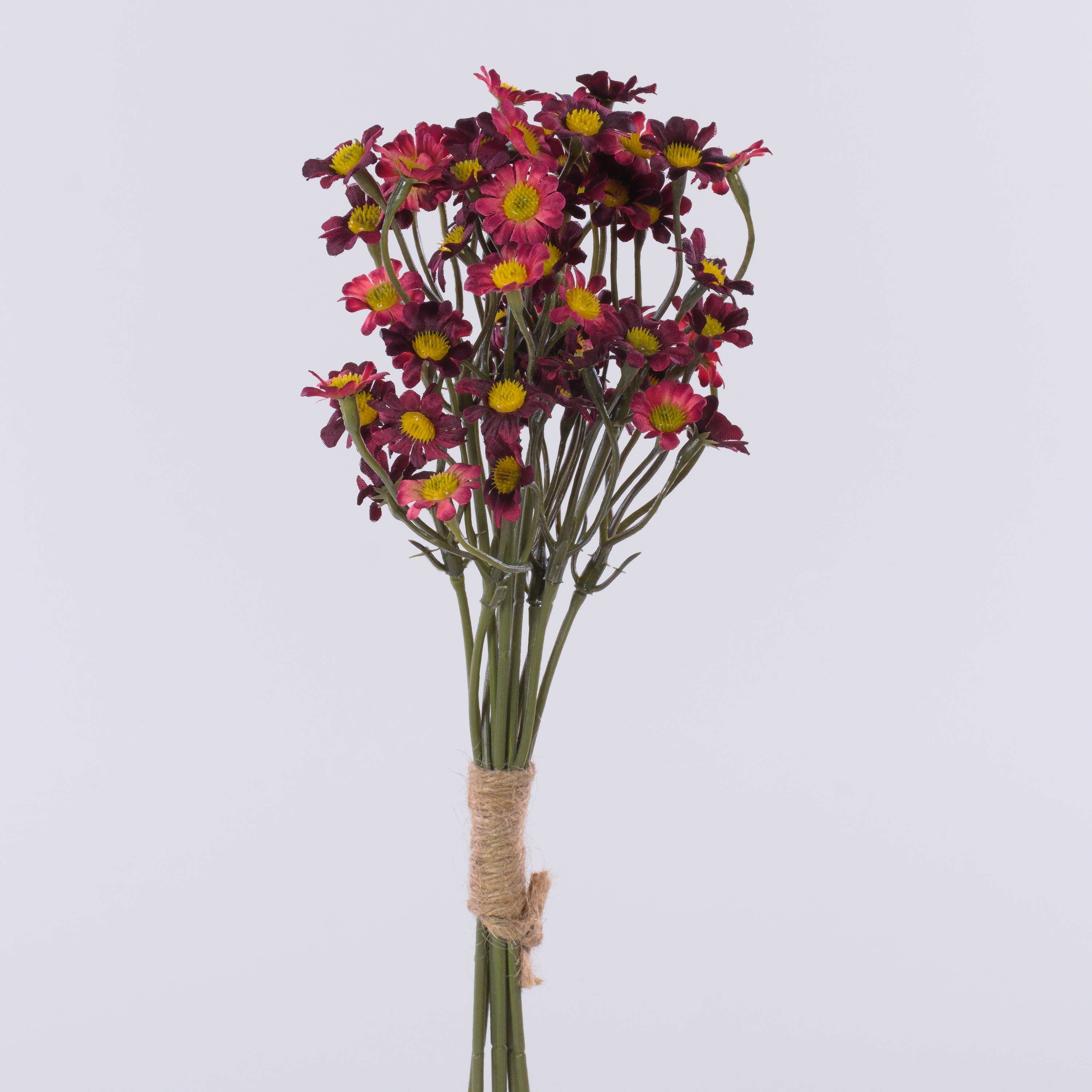 Kunstblumenstrauß Kunststrauß Chrysanthemen Bund WEMKE, Burgunderrot, 35cm, Ø13cm Chrysantheme, artplants