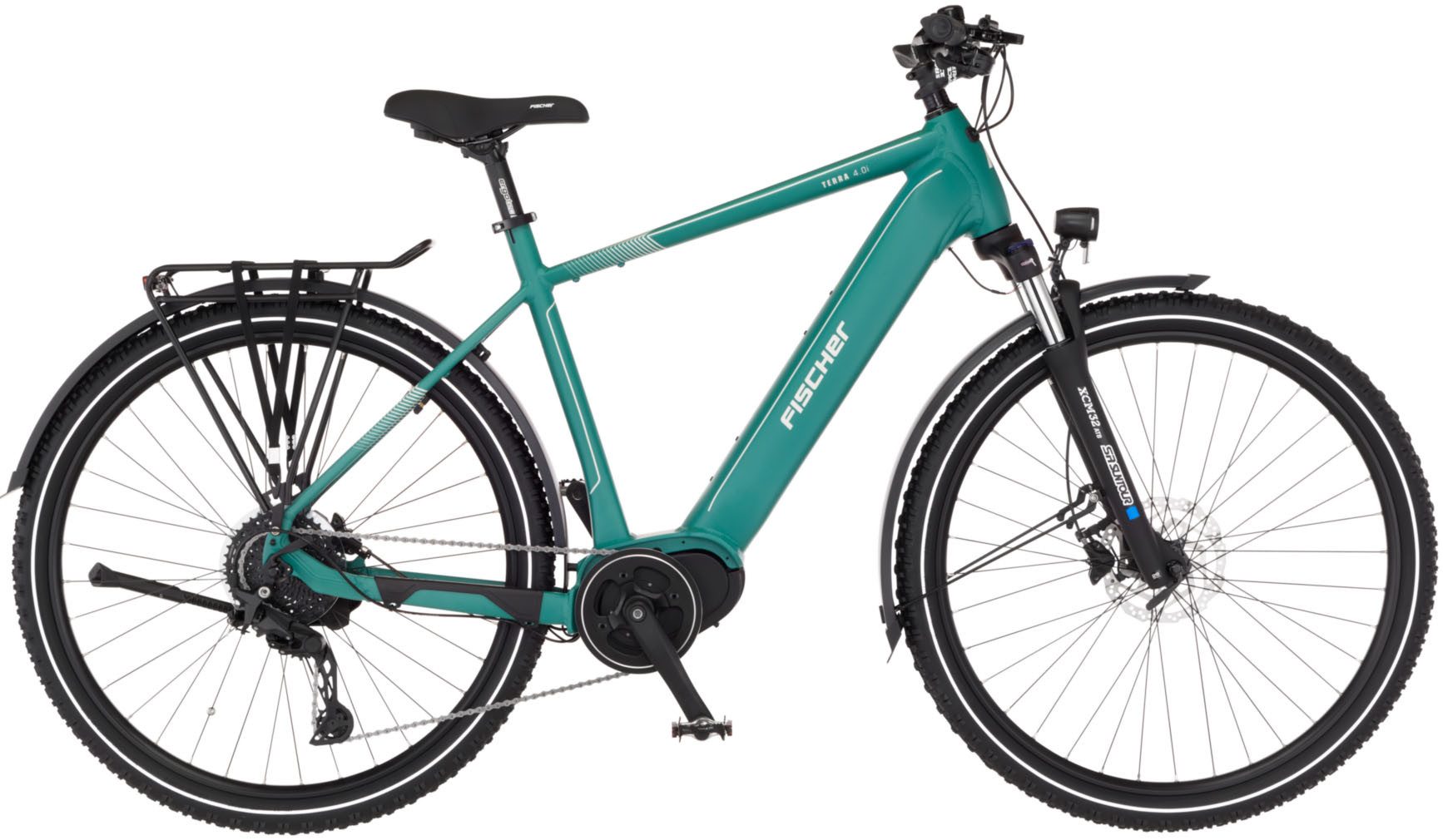 FISCHER Fahrrad E-Bike ATB TERRA 4.0i 630 55, 10 Gang Shimano CUES Schaltwerk, Mittelmotor, 630 Wh, (mit Akku-Ladegerät, mit Werkzeug), Pedelec, Elektrofahrrad für Damen und Herren