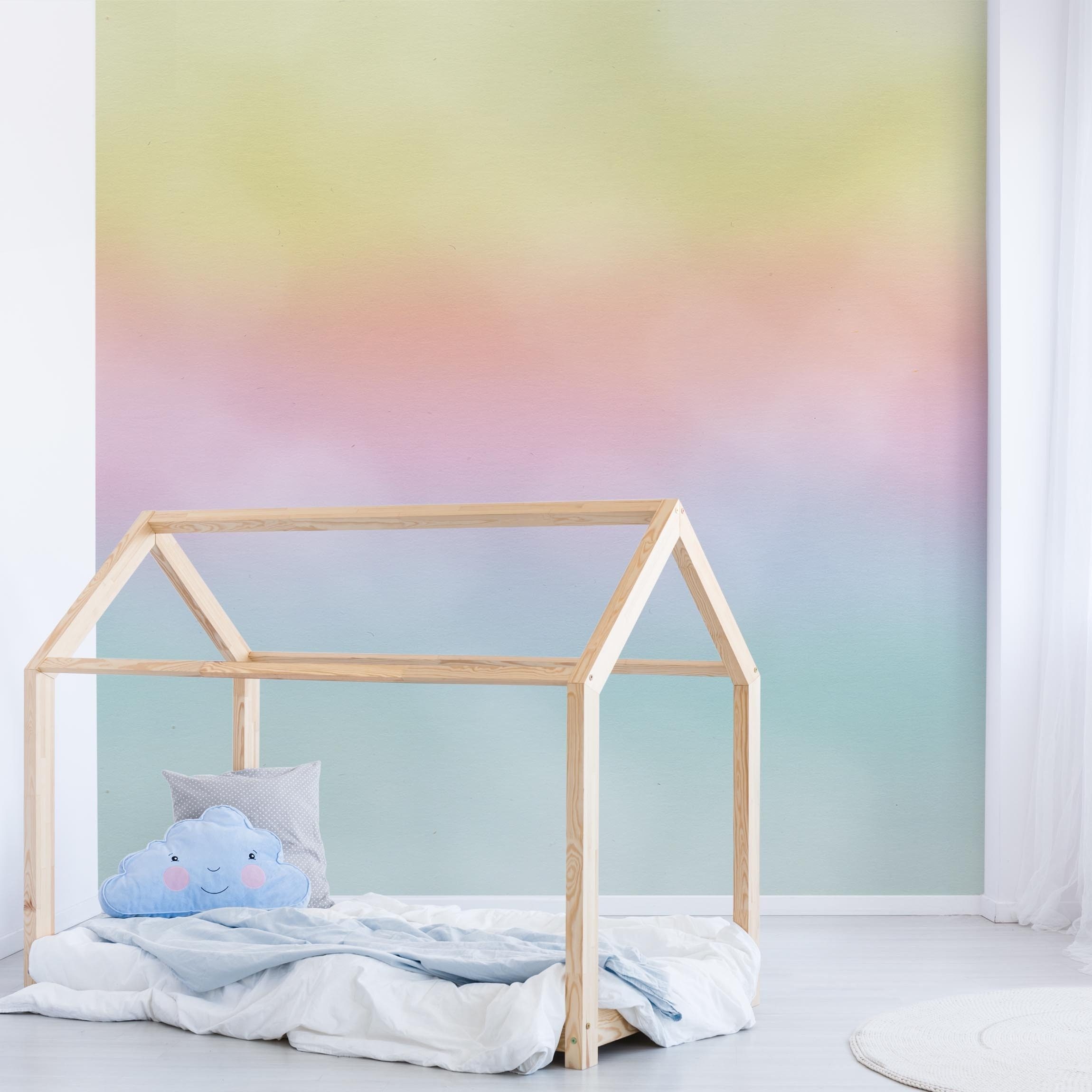 Bilderdepot24 Kindertapete Regenbogen Wasserfarben Illustration Kinder bunt moderne Wanddeko XXL, Glatt, Matt, (Vliestapete inkl. Kleister oder selbstklebend), Mädchenzimmer Jungenzimmer Babyzimmer Bildtapete Fototapete Wandtapete