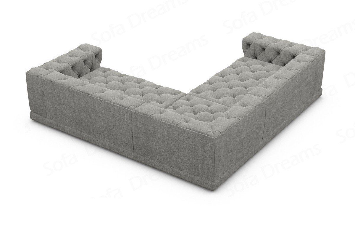 dunkelgrau37 Ecksofa Loungesofa, Stoff Form Stoffsofa, Polster Sofa Strukturstoff Palma Chesterfield L Stil Dreams Sofa