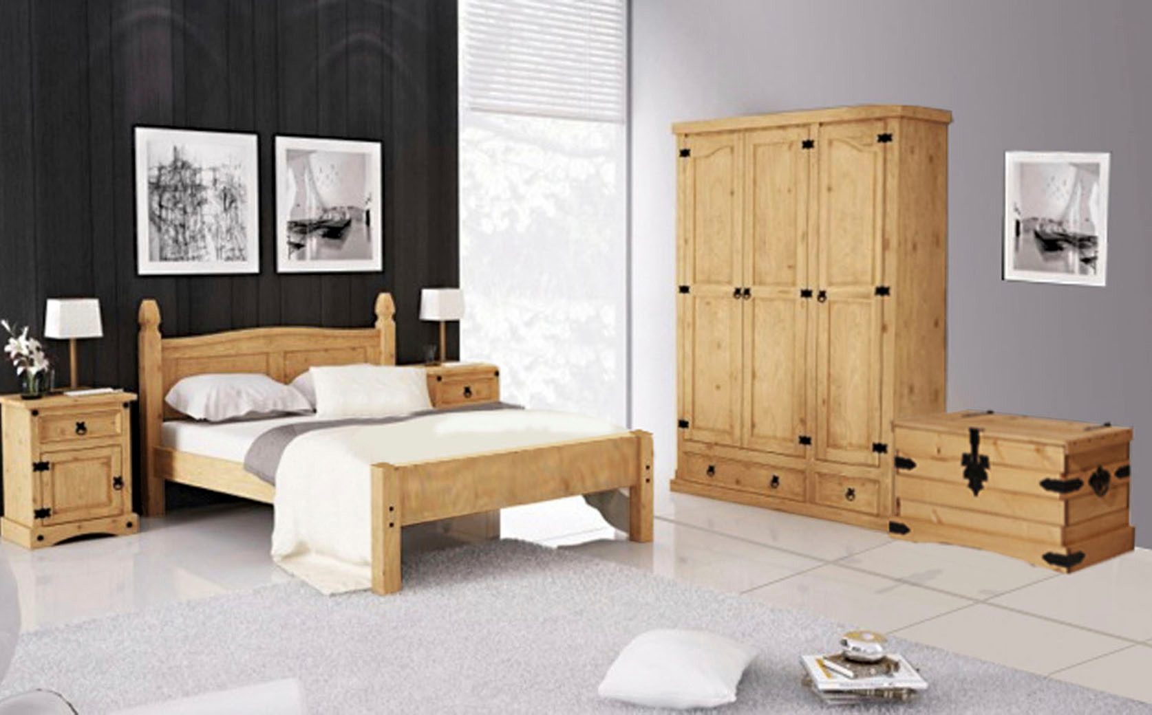 MÖBILIA Kleiderschrank (1-St) Holzoberfläche honigfarbend gewachst