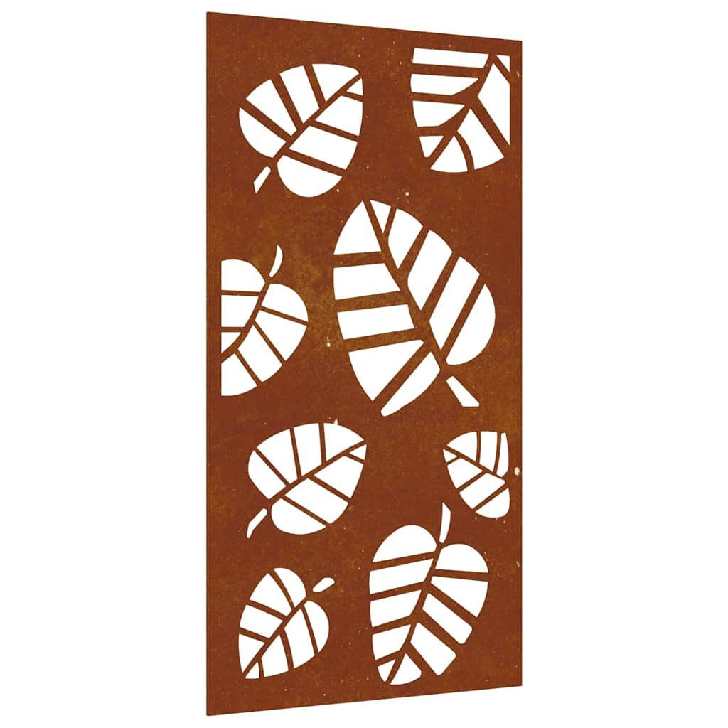 Wandbild Garten-Wanddeko 105x55 cm Cortenstahl Blatt-Design