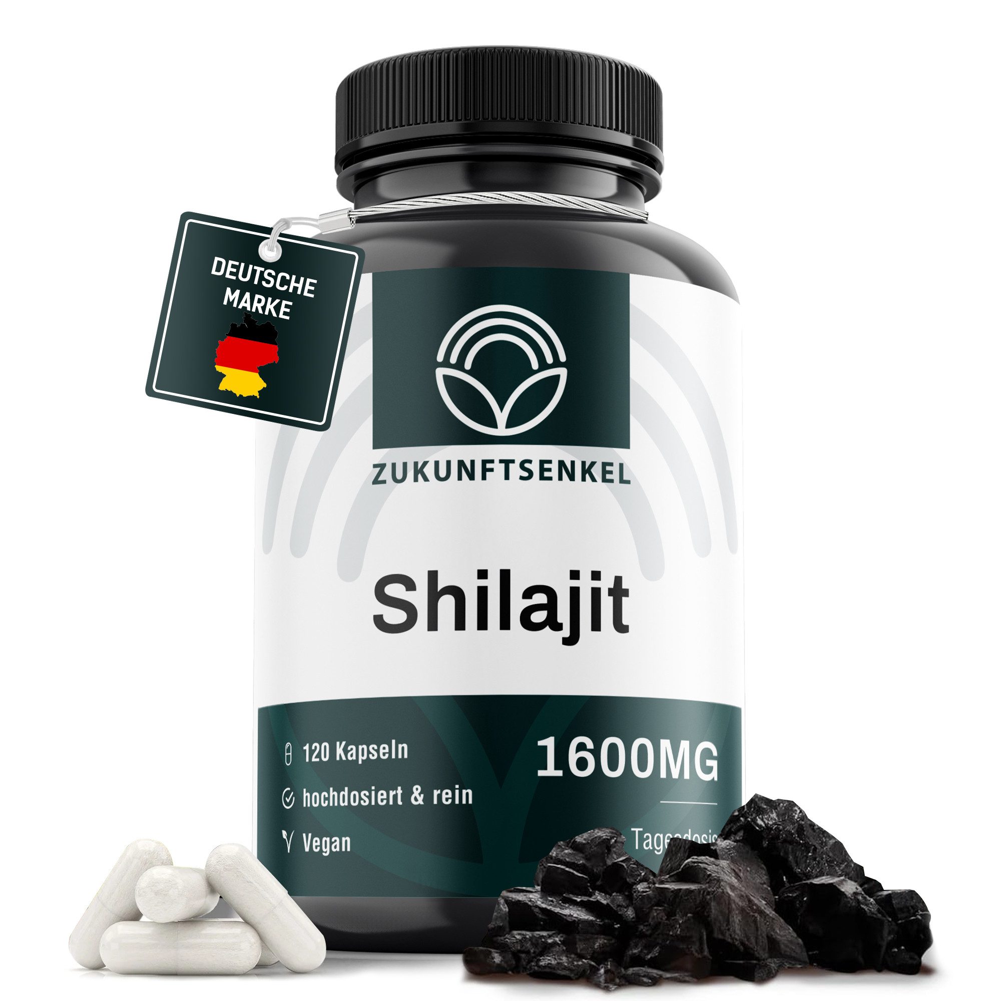 ZUKUNFTSENKEL Shilajit Kapseln hochdosiert 1600mg pro Tagesdosis Kapseln, 120,00 St., 96 g, 120 Kapseln, vegan