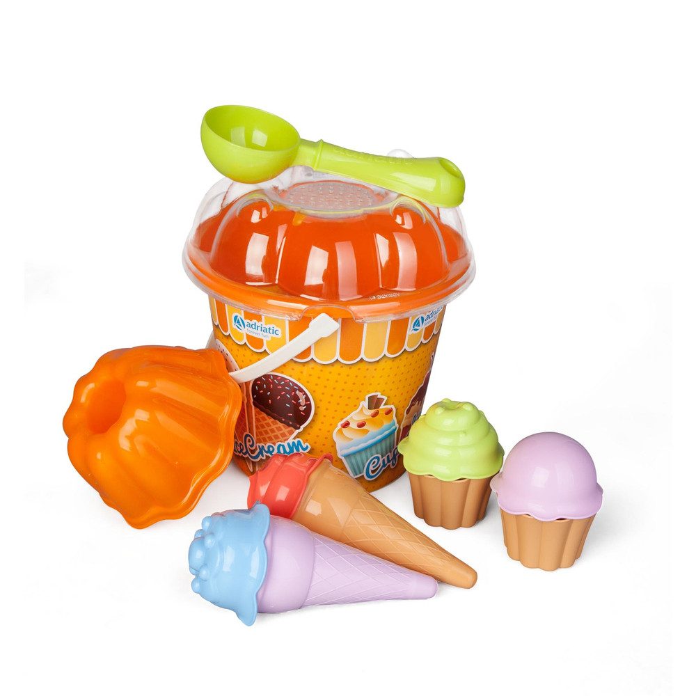 Adriatic Sandform Sandeimergarnitur - Cupcake- & Eis-Set - 12-teilig