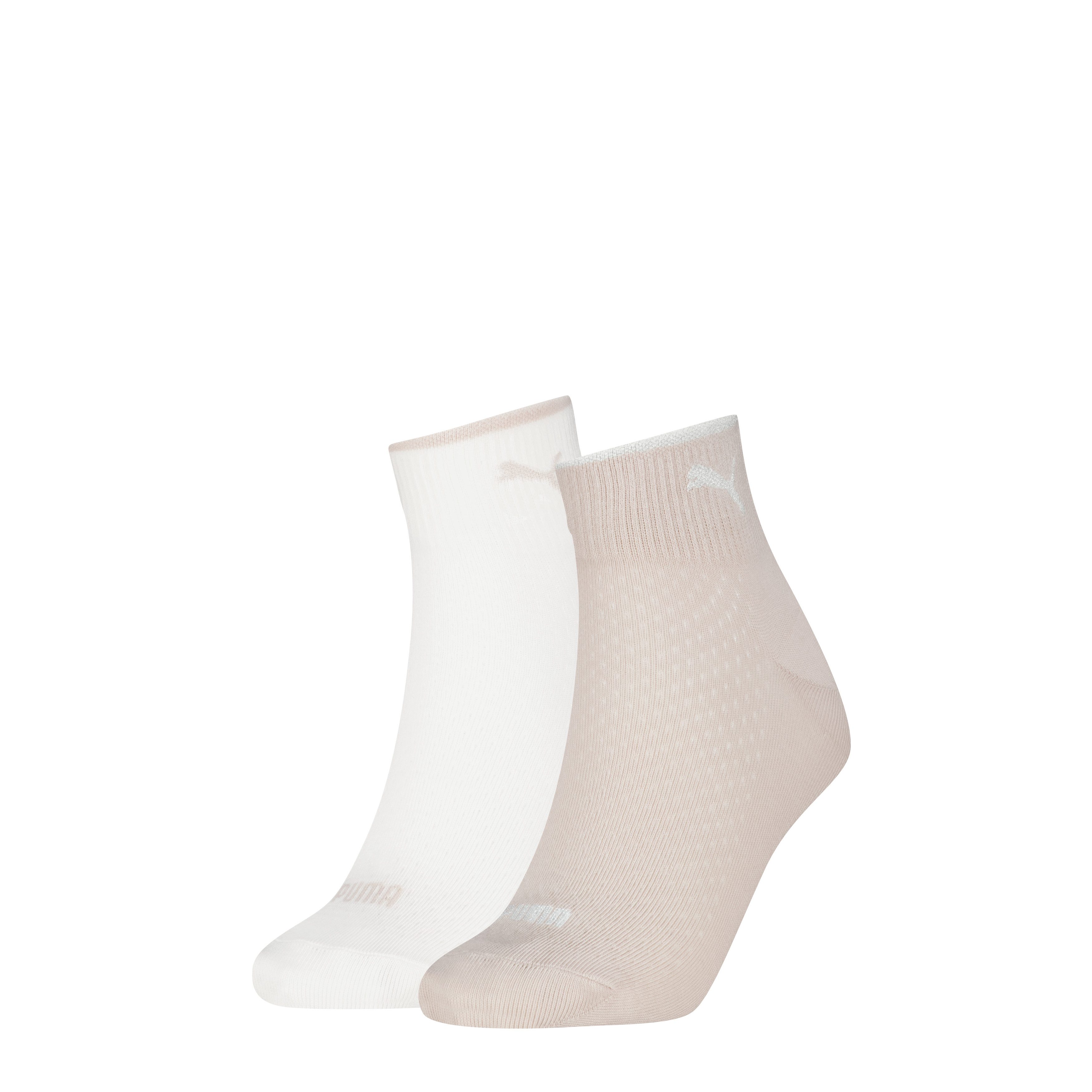 PUMA Kurzsocken PUMA WOMEN QUARTER 2P (2 Paar) atmungsaktives Mesh zur Belüftung, um kühl und trocken zu bleiben