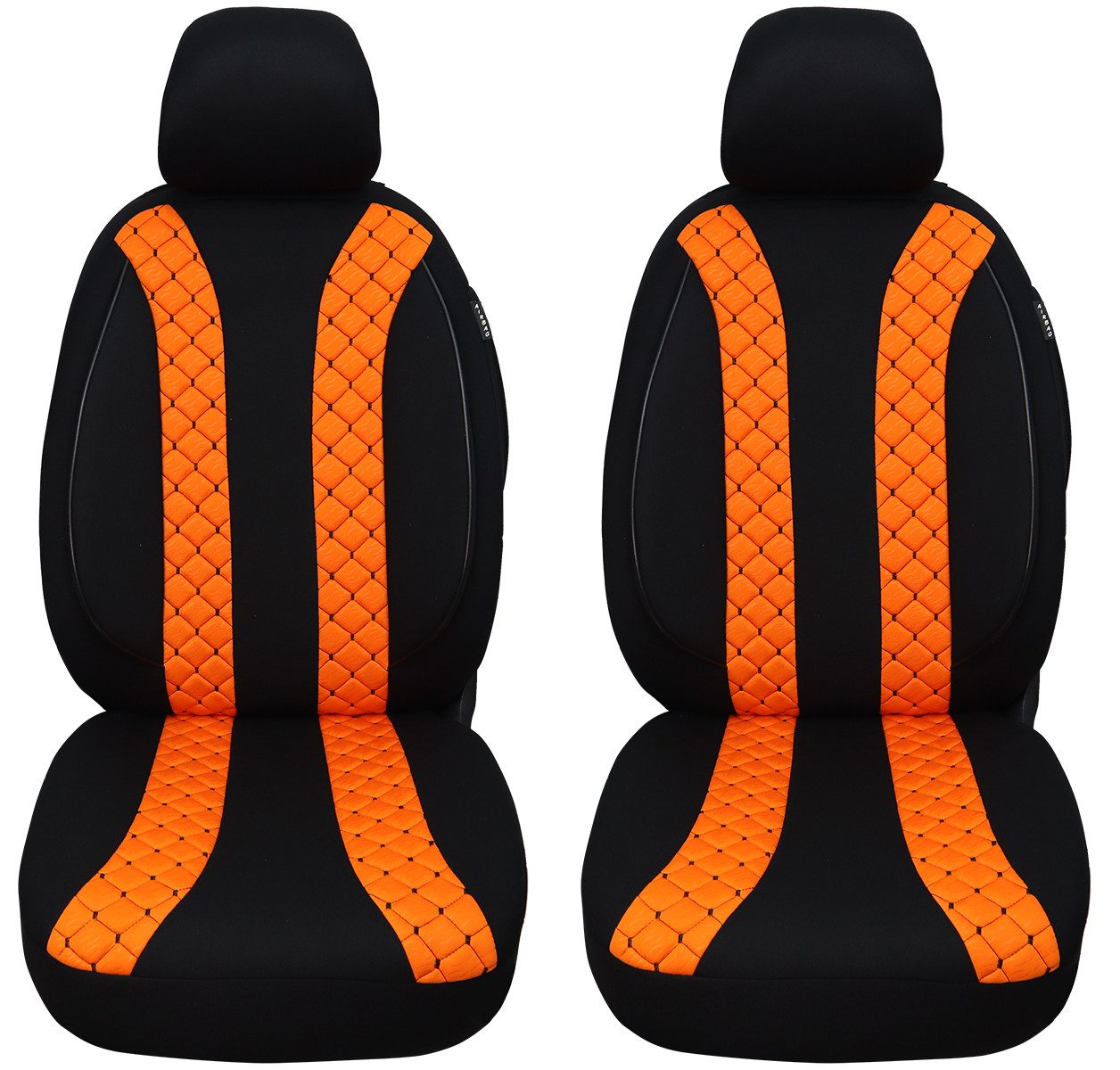 BREMER SITZBEZÜGE Autositzbezug für Ford Fiesta MK 6 Bj 2001-08 (N305), Set, Schonbezüge Чехлы на сиденья Fahrer und Beifahrer, in Schwarz/Orange