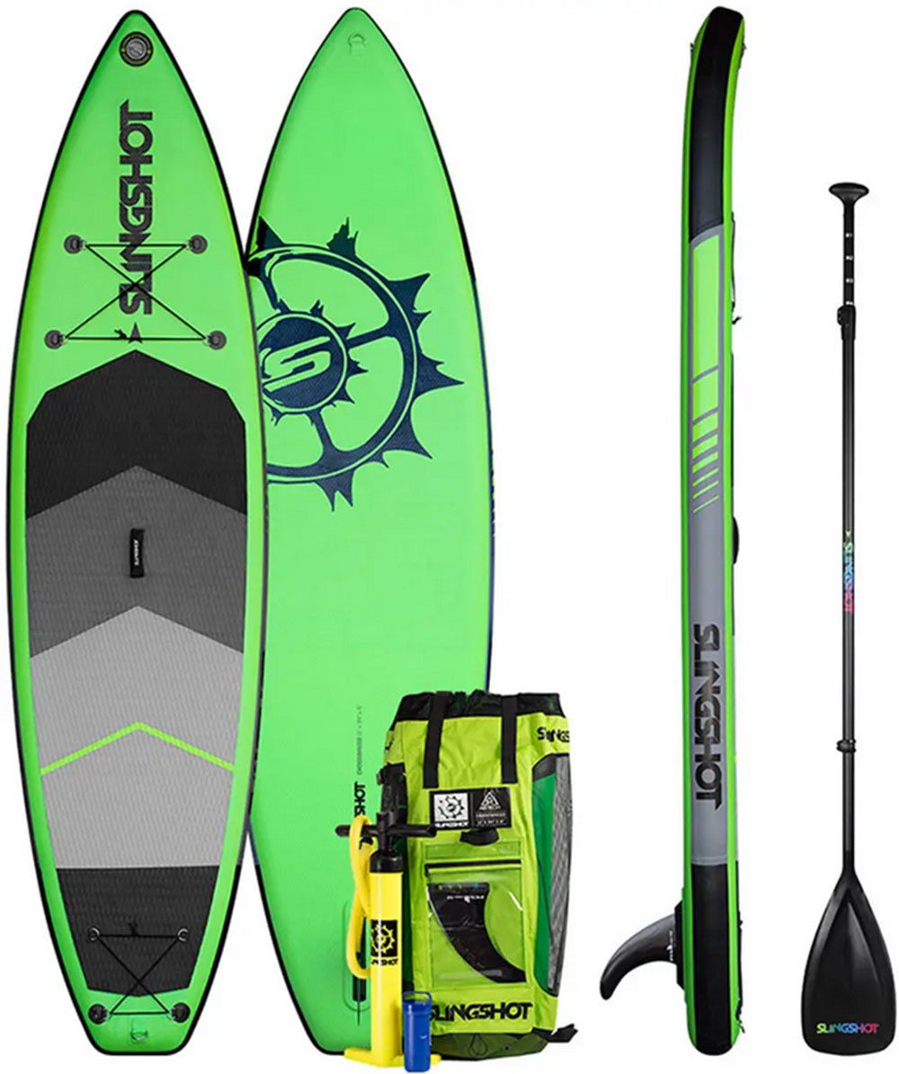 Slingshot SUP-Board SLINGSHOT CROSSBREED AIRTECH Inflatable 11,0 SUP mit 3-Piece Paddel