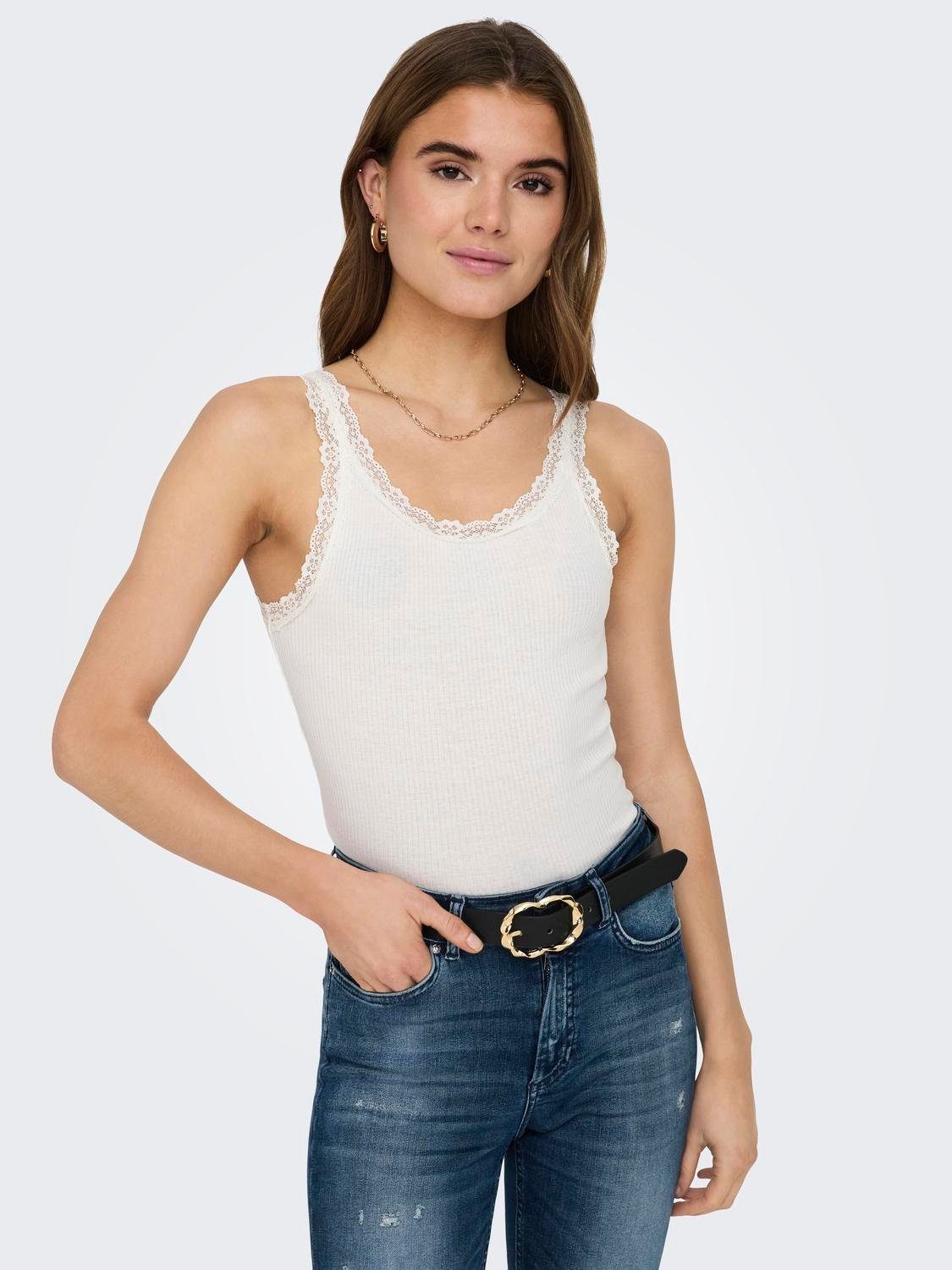 Tanktop ONLSHARAI LACE TANK TOP JRS NOOS
