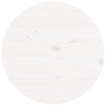 furnicato Couchtisch Weiß Ø 55x60 cm Massivholz Kiefer