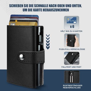 DTC GmbH Geldbörse Geldbörse Herren mit RFID Schutz, Portmonee Portemonnaie Herren klein (Slim Wallet mit Münzfach, Mini Geldbörse Herren&Damen), Kreditkartenetui Kartenetui-Geldbeutel 12 Karten)