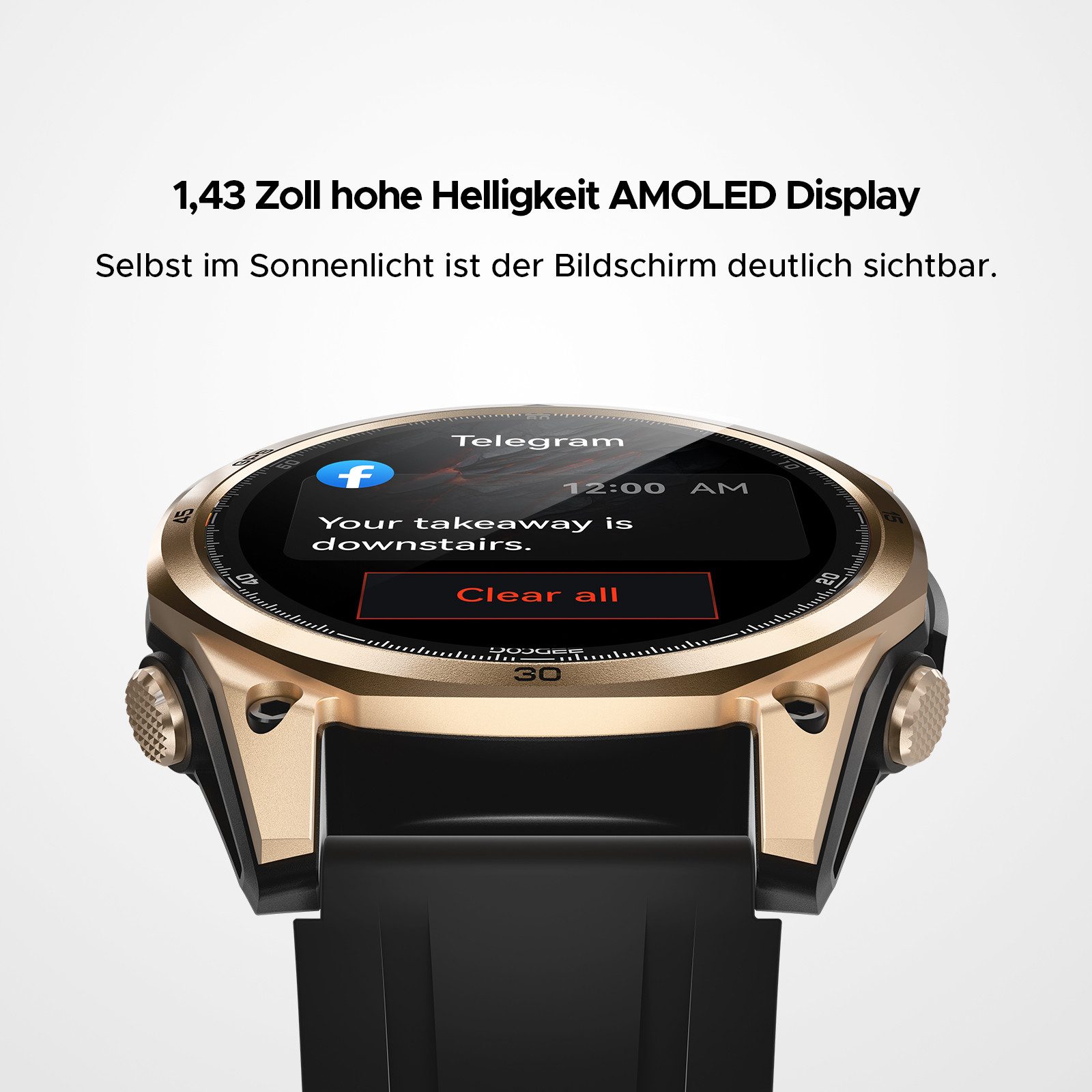 DOOGEE ANYWISE W1 Smartwatch, 178 Sportmodi, 24h Gesundheit, 14 Tage Akku Smartwatch