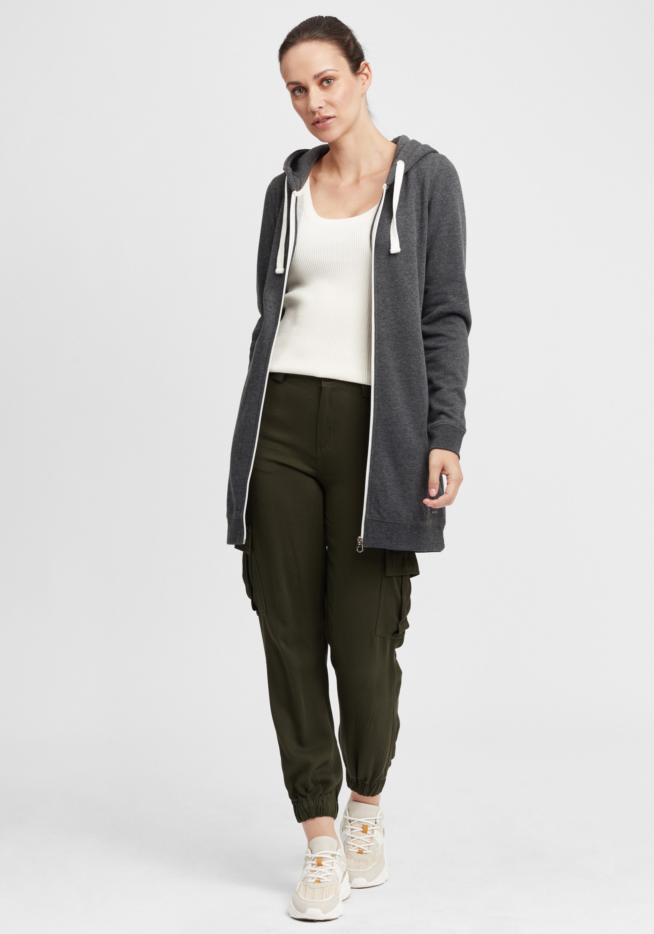 OXMO Kapuzensweatjacke OXOlinda Kapuzenpullover mit weicher Fleece-Innenseite – Bild 2 von 5