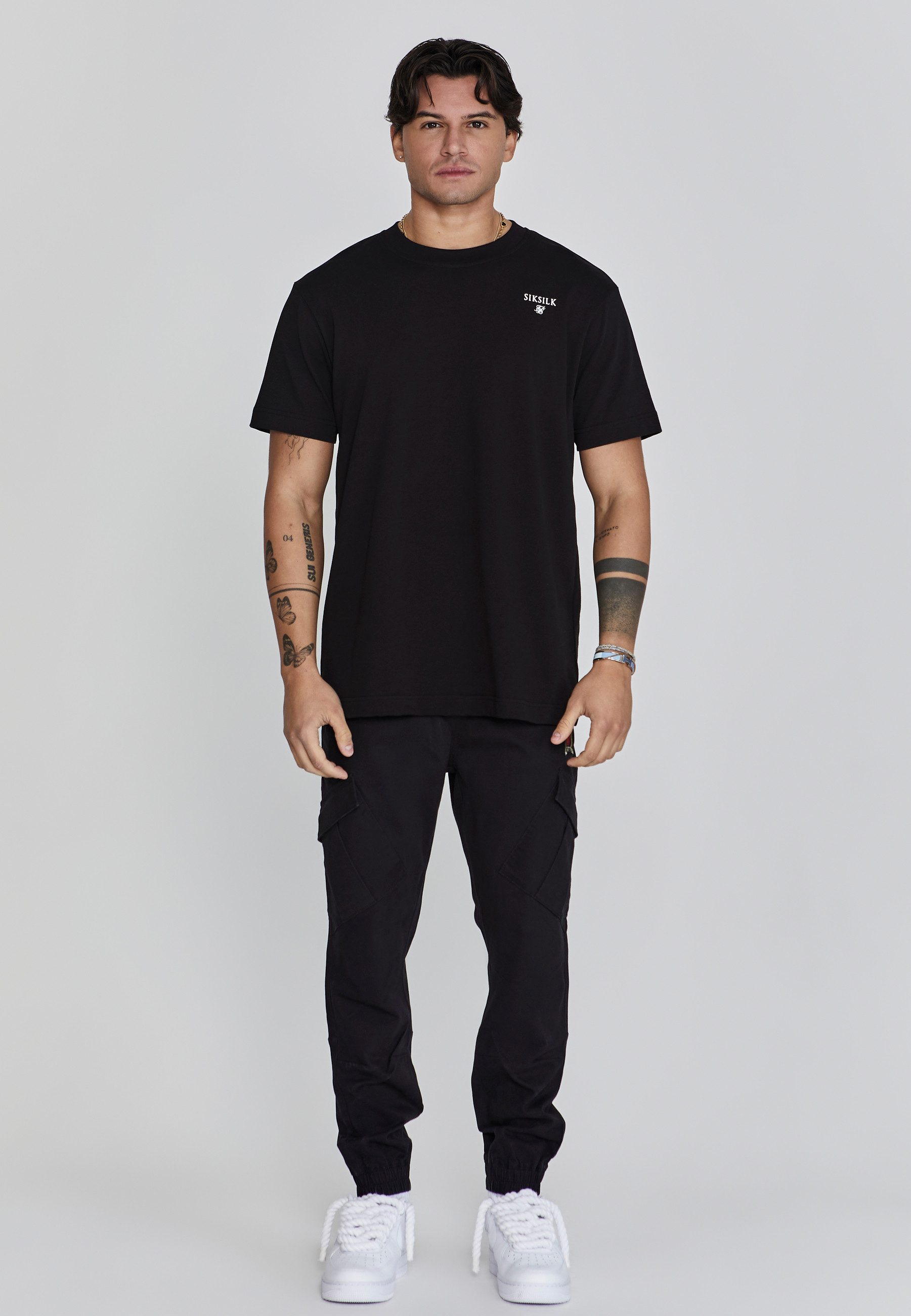 Siksilk Cargohose SikSilk Herren Schwarze Cargohose günstig online kaufen