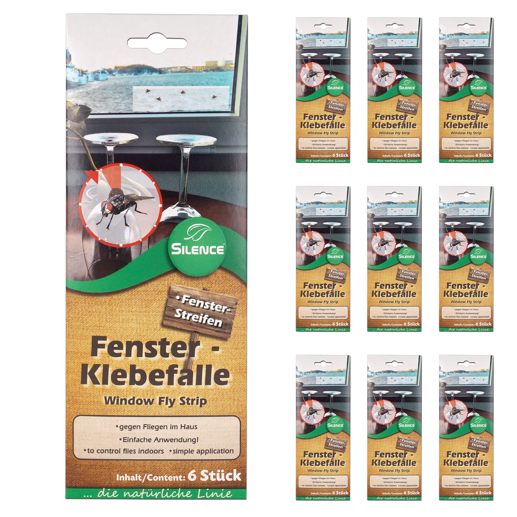 Insektenfalle Silence Fenster-Klebefalle, Transparente Insektenfalle für Fenster