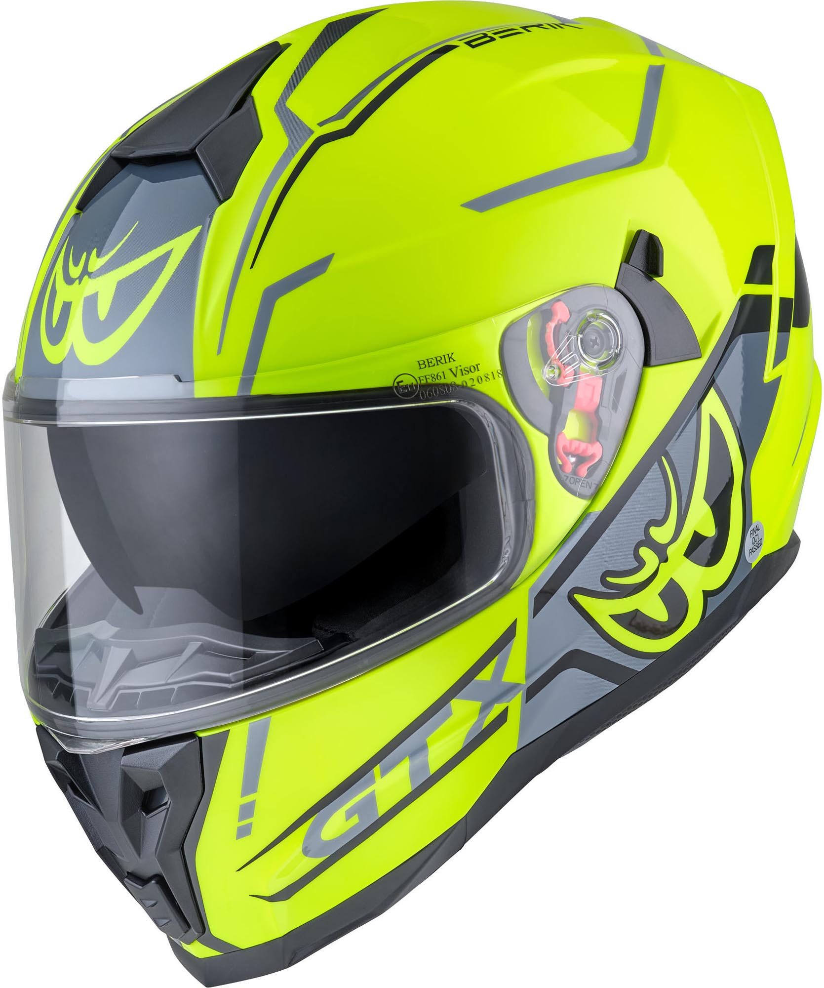 Berik Motorradhelm FF869 Arok Helm, Vorbereitet Für Kommunikationssystem,herausnehmbares Innenfutter
