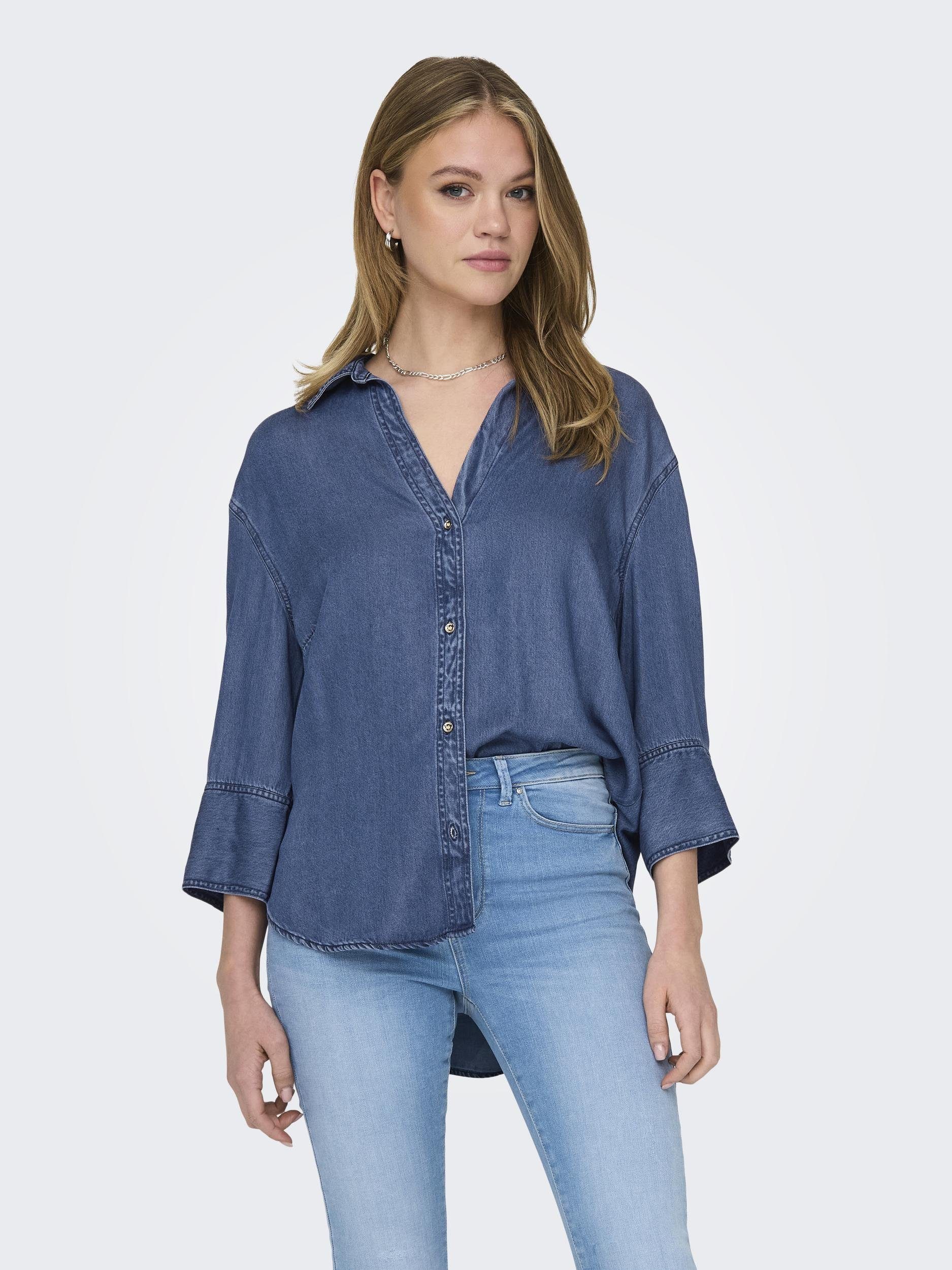 Only - ONLMALLORY Life LS DNM Shirt, gewassen zwart, L