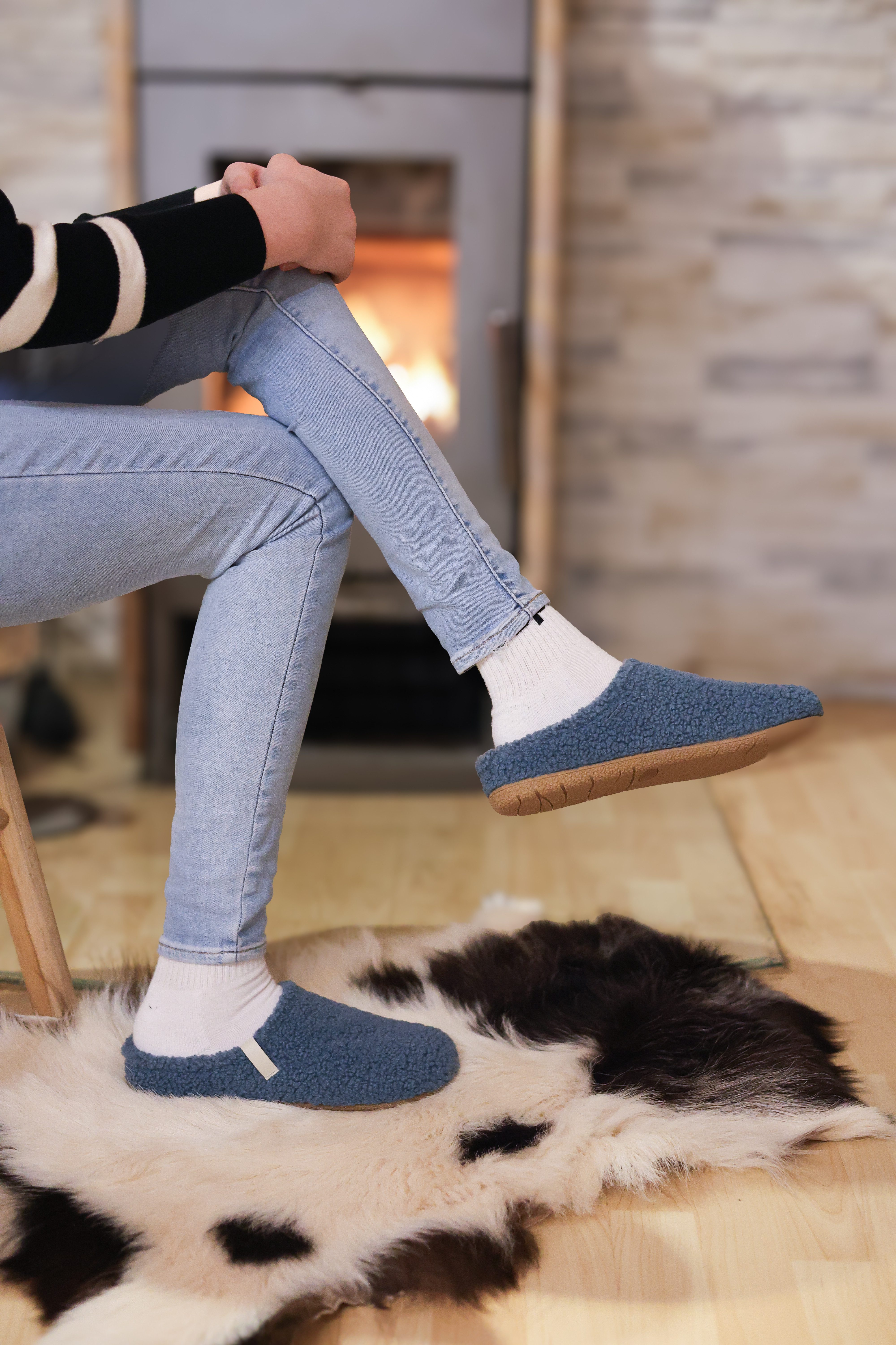 Beck Damen Pantoffel Jule im Teddy-Look Hausschuh zum Schlupfen – Bild 4 von 5