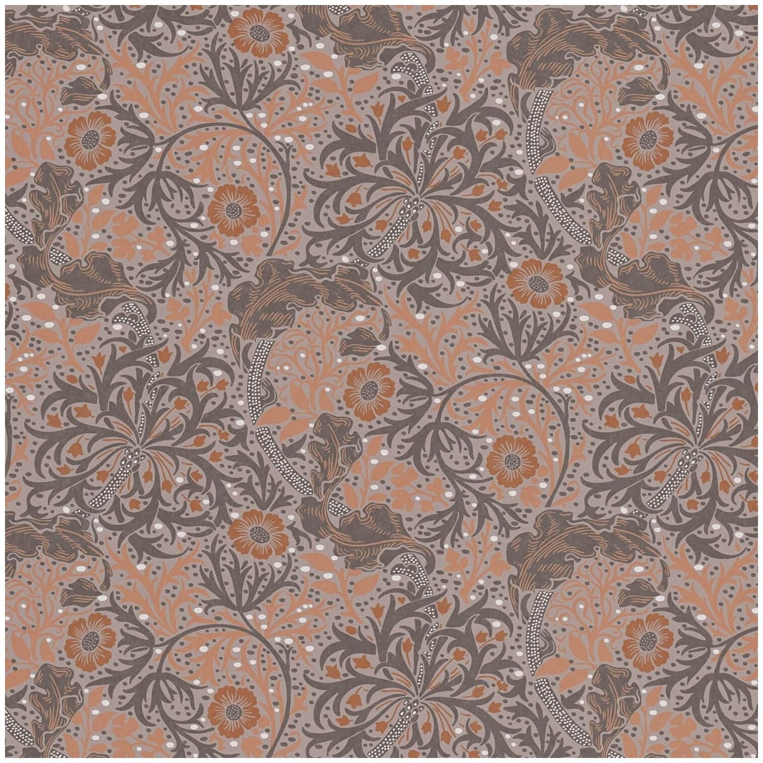 Profhome Vliestapete 390593-GU Blumen Tapete Floral matt braun orange-braun beige-grau, glatt, (1 Rolle, 5,33 qm), Vliestapete, rostorange