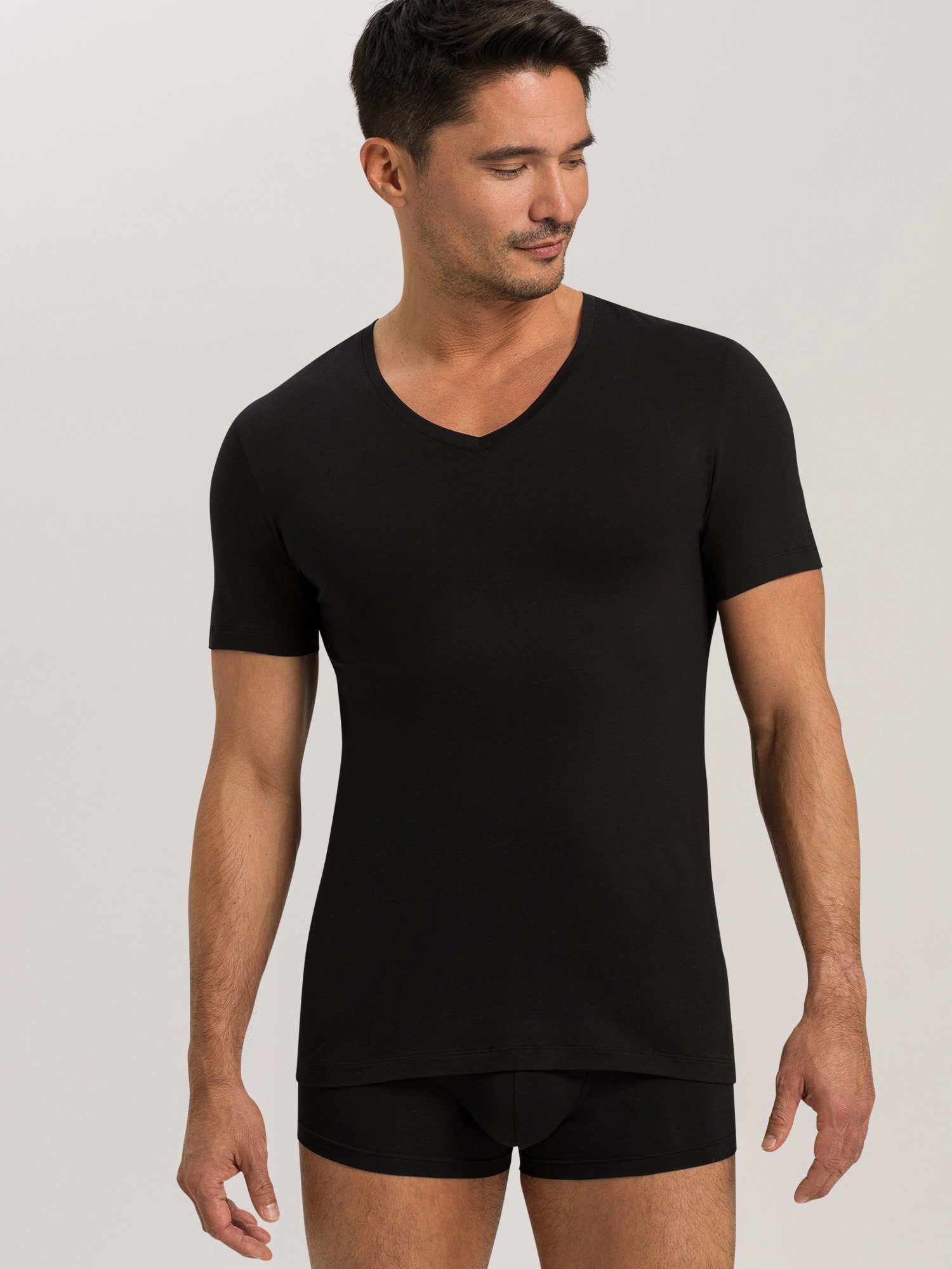 V-Shirt Cotton Superior Hanro black
