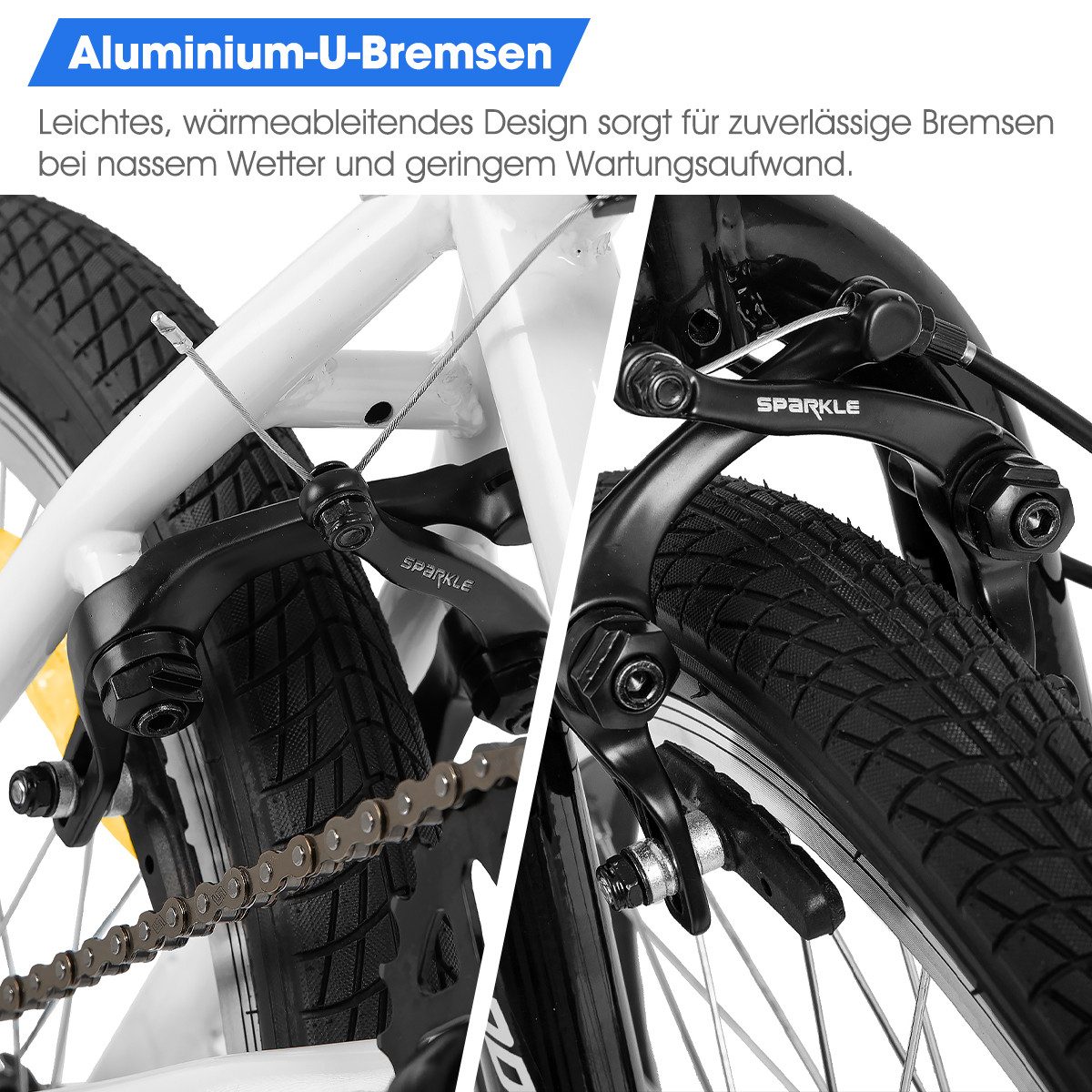 HILAND Kinderfahrrad Redeem 20 Zoll 3 Multiple Speichen BMX für Jungen ab 7-10 Jahre, 1 Gang, Reflektorplatte, Single Speed, 4 Pegs – Bild 3 von 5