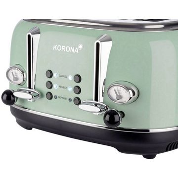 KORONA Toaster Retro Toaster für 4 Scheiben, mit Brötchenaufsatz