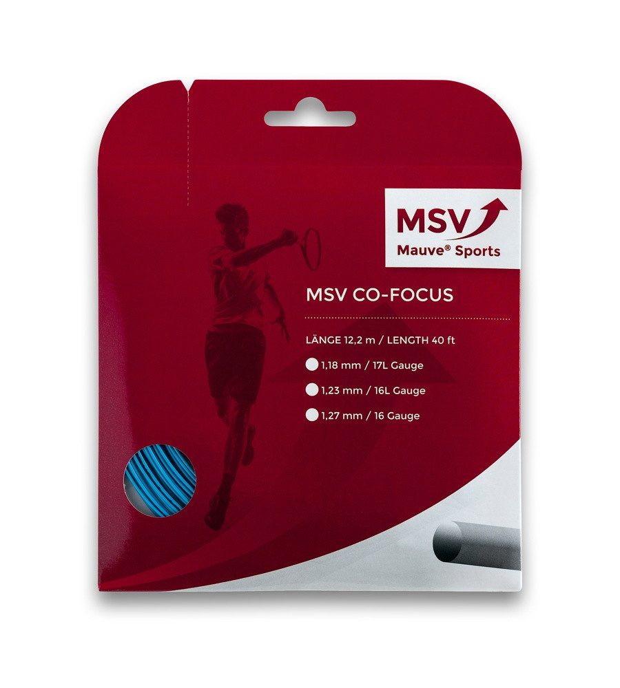 MSV Tennissaite Co Focus (Haltbarkeit+Kontrolle) hellblau 12m Set, Saitendicke: 1.18