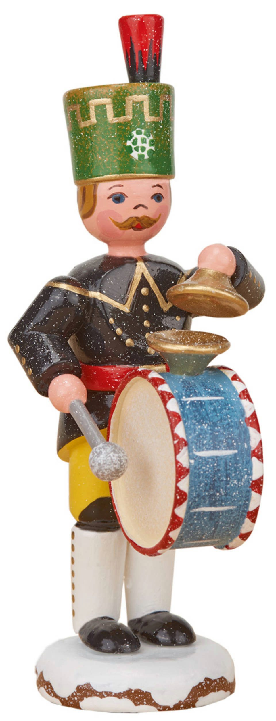 Hubrig Volkskunst Zschorlau Erzgebirge Sammelfigur Hubrig Bergmann mit Pauke