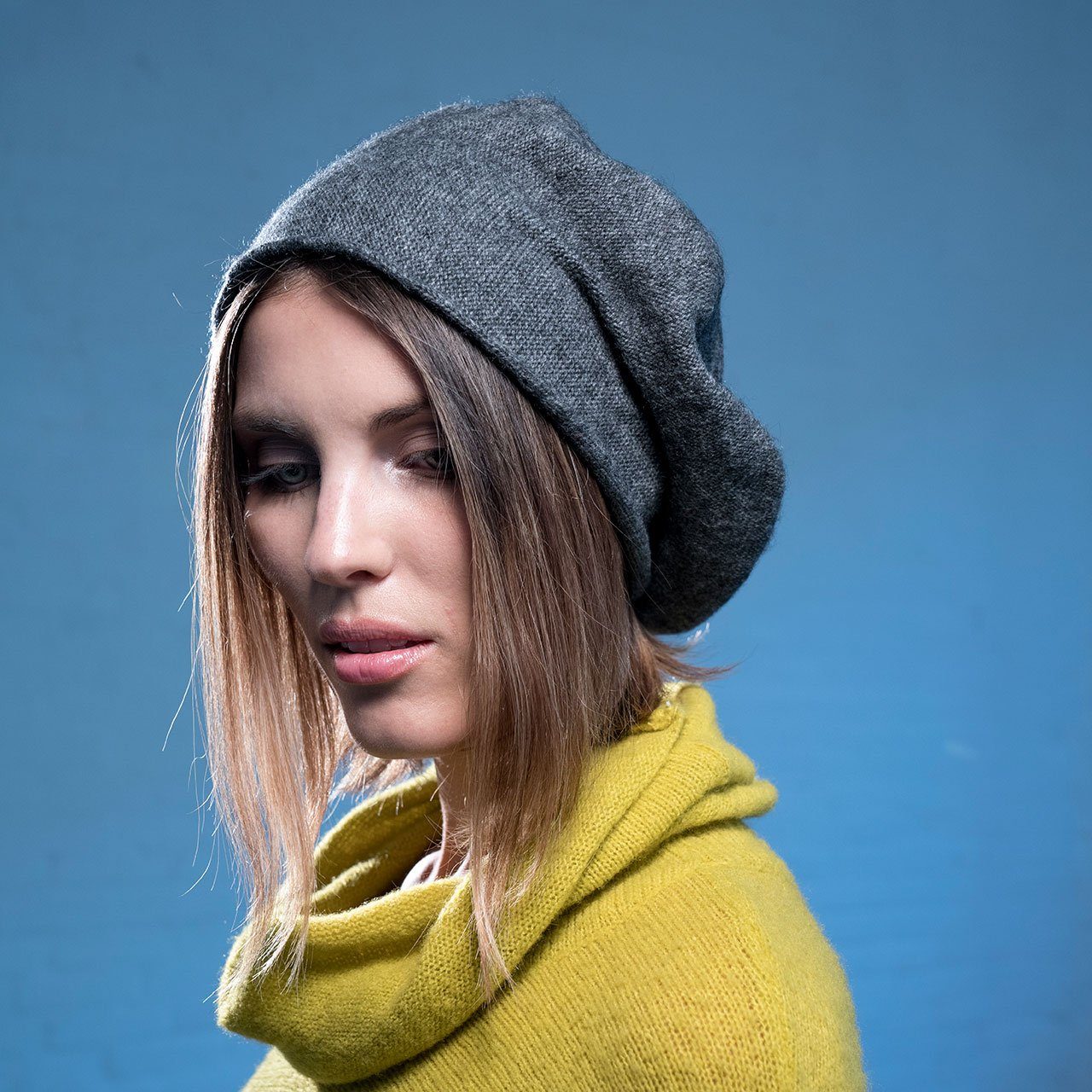 Kopka Strickmütze Steg-Baskenmütze aus reinem Cashmere günstig online kaufen