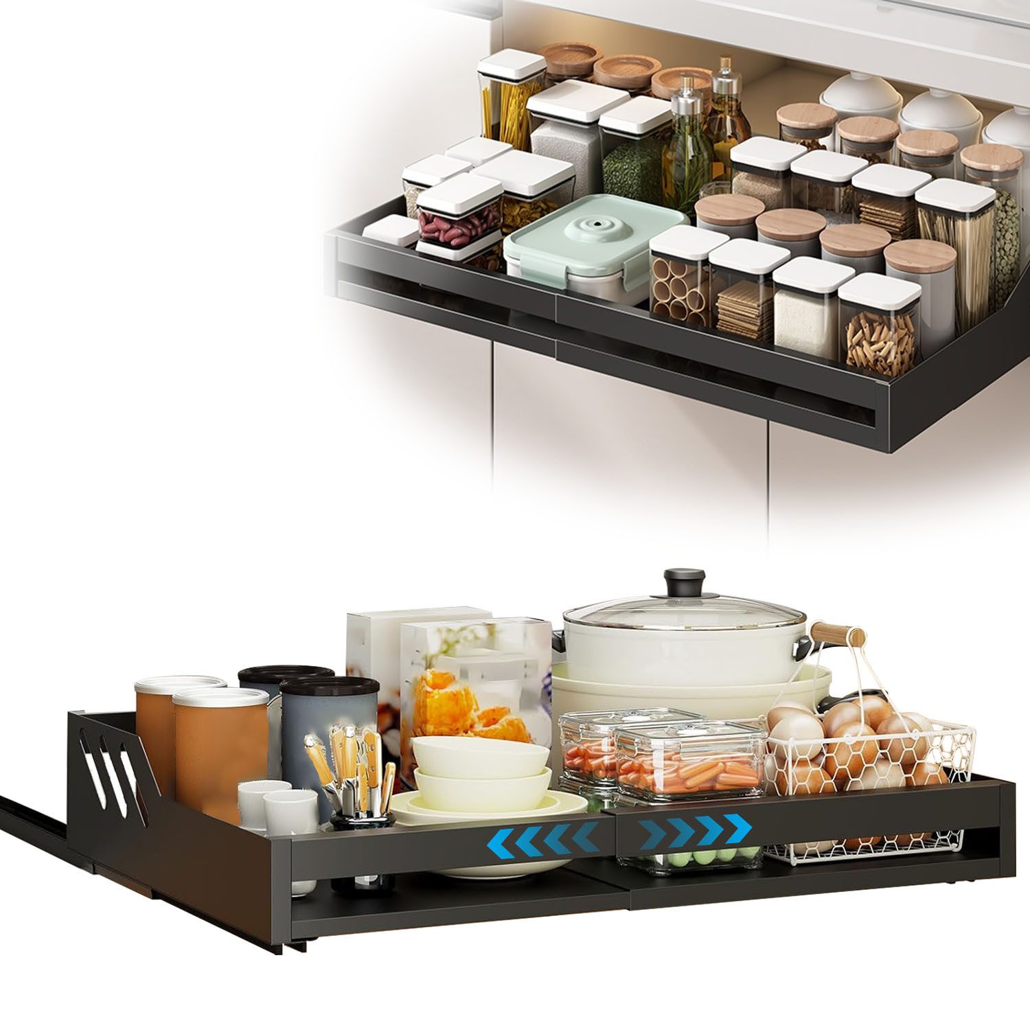 Refined Living Ablageregal Schrank-Organizer Ausziehbarer Teleskop-Küchen-S günstig online kaufen