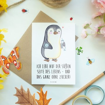 Mr. & Mrs. Panda Grußkarte Pinguin Diabetes - Weiß - Geschenk, Diabetes Mellitus, Grußkarte, Hoc, Hochglänzende Veredelung