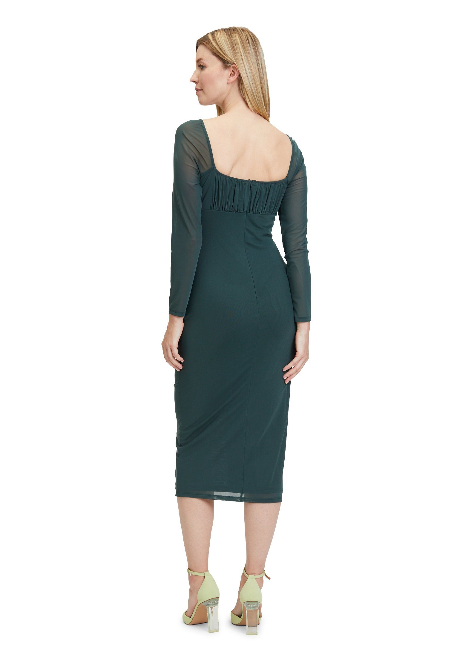 Vera (1-tlg) Slate mit Raffung Dusty Maxikleid Stoff Mont