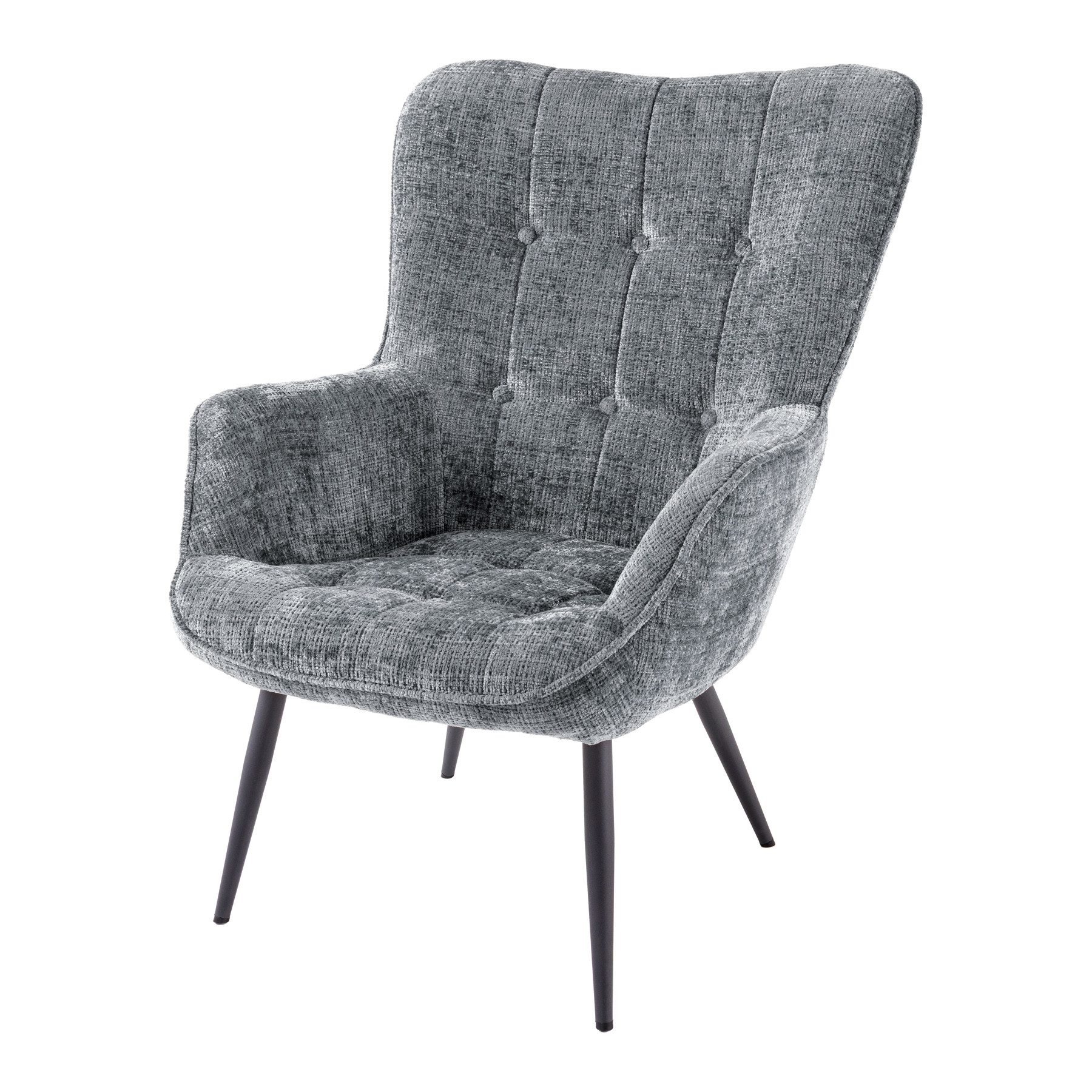 riess-ambiente Sessel SCANDINAVIA grau/schwarz - Chenille, Metall, mit Arml günstig online kaufen