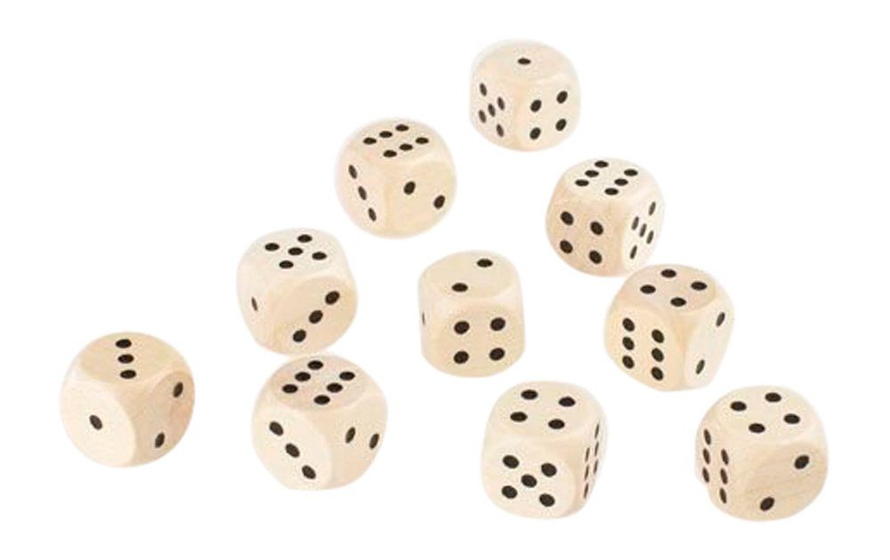 GICO Spielesammlung Augenwürfel -Spielwürfel aus Holz -16 mm- 10 Stück 5956