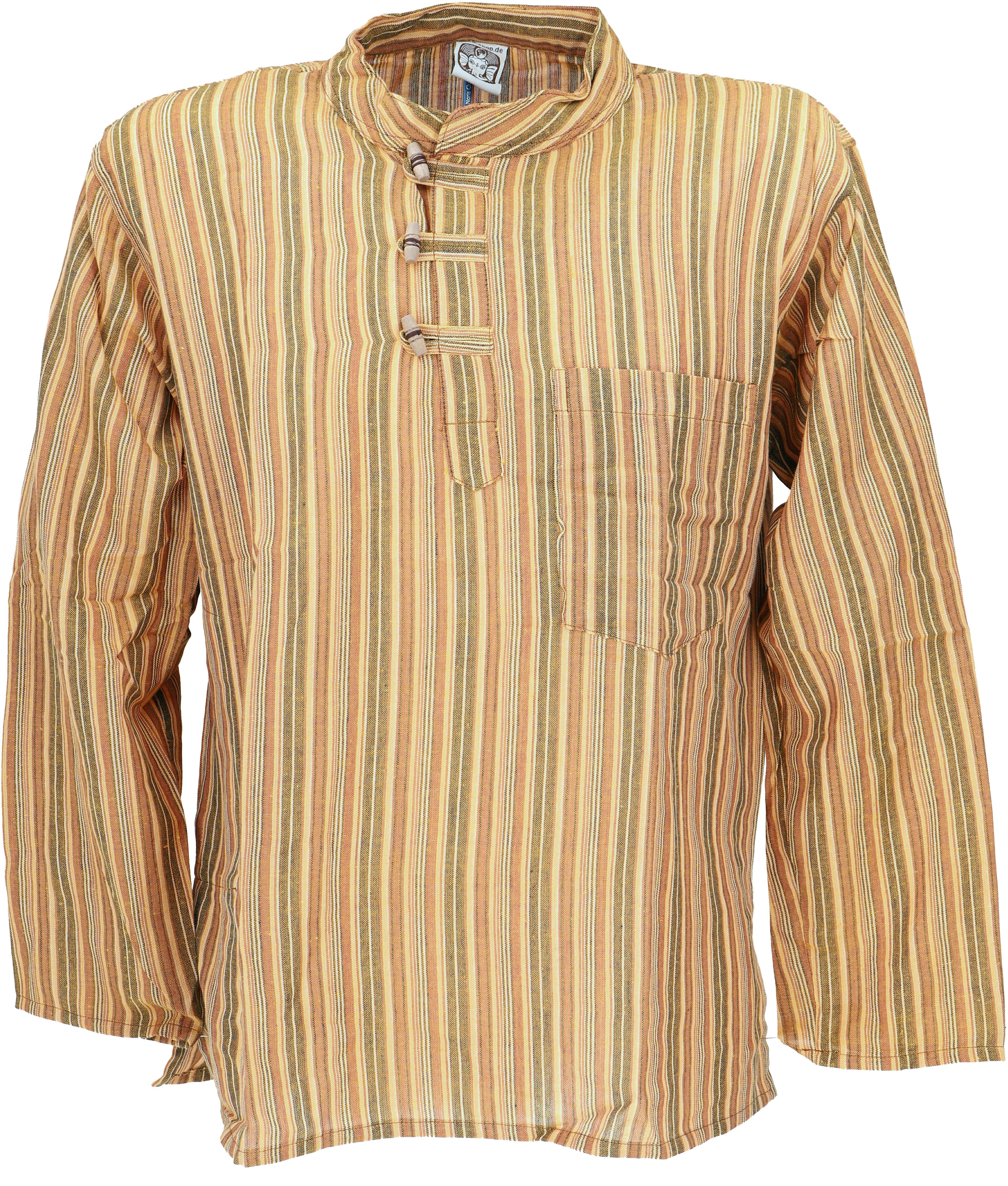 Guru-Shop Hemd & Shirt Nepal Fischerhemd, gestreiftes Goa Hippie Hemd,.. Re günstig online kaufen