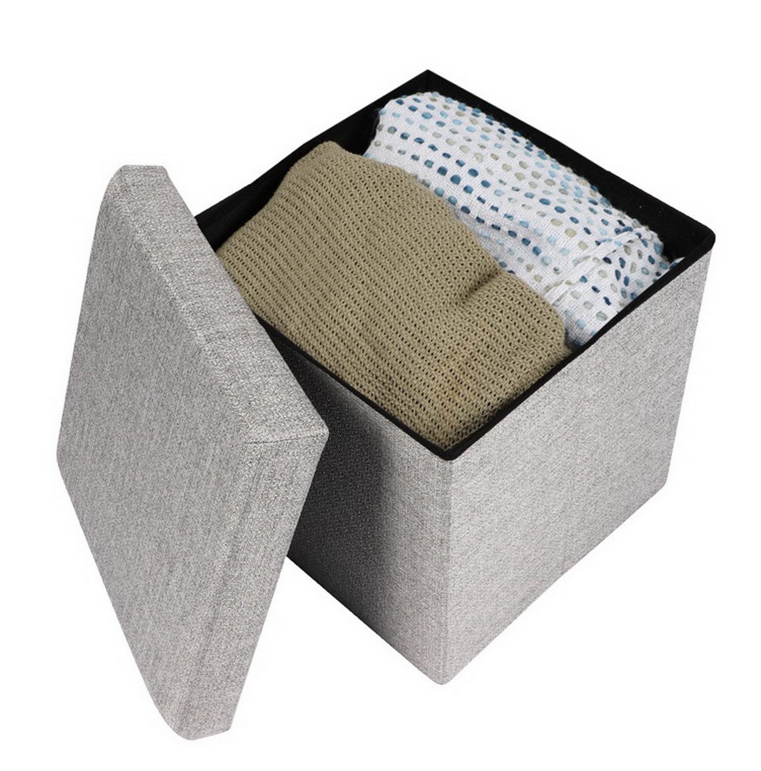 Urban Living Sitzwürfel Sitzhocker faltbar Sitzwürfel "ASPECT LIN" Sitz-Box, mit Stauraumfach