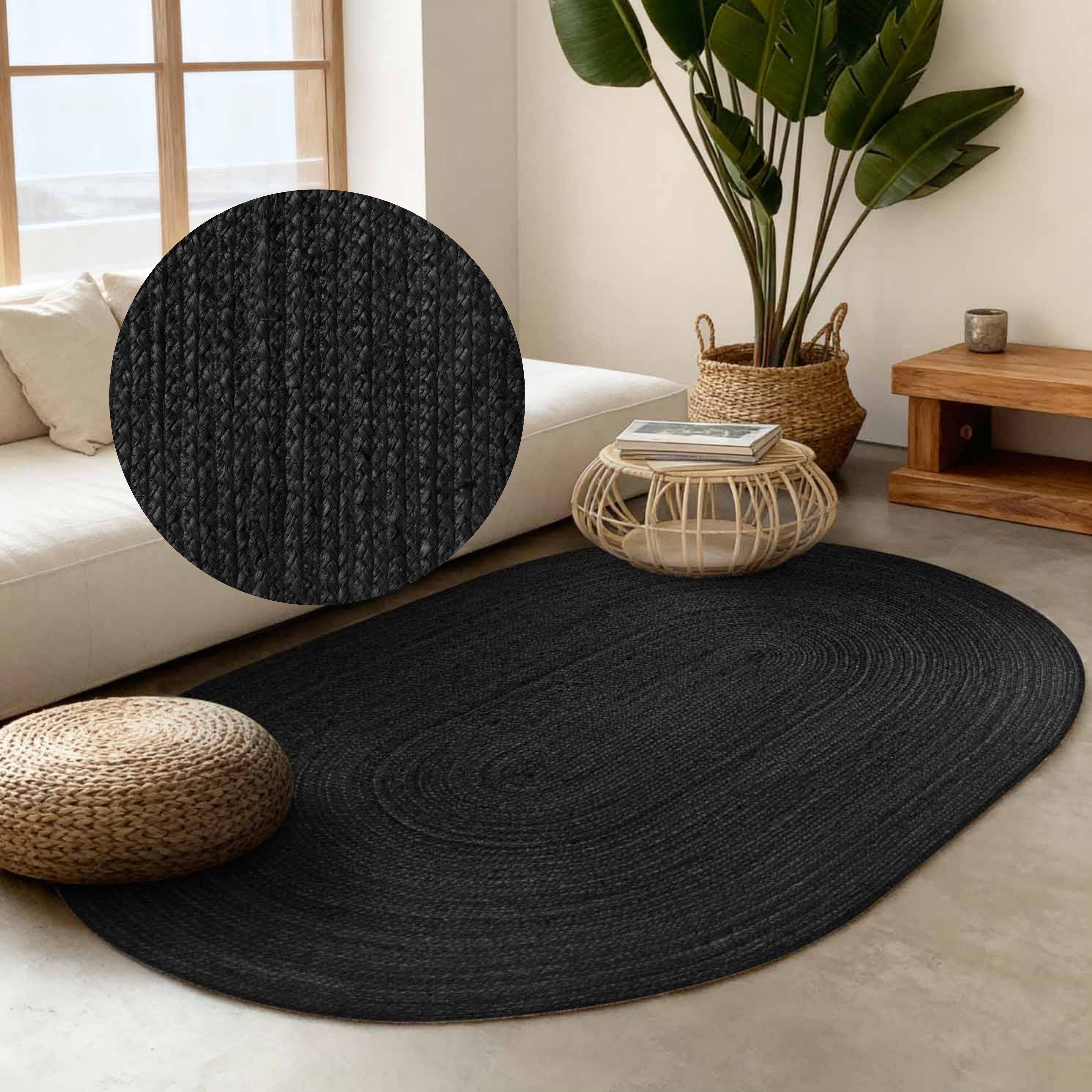HANSE Home Teppich Rangpur Juteteppich, in rund und oval, oval, Höhe: 10 mm, handgewebt, 100% Jute, Natur, Wohnzimmer, Flur, Boho, Skandi