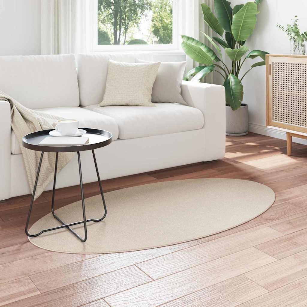 vidaXL Teppich Bereichsteppiche Oval HUARTE Beige 80 x 150 cm 100 %Polyeste günstig online kaufen