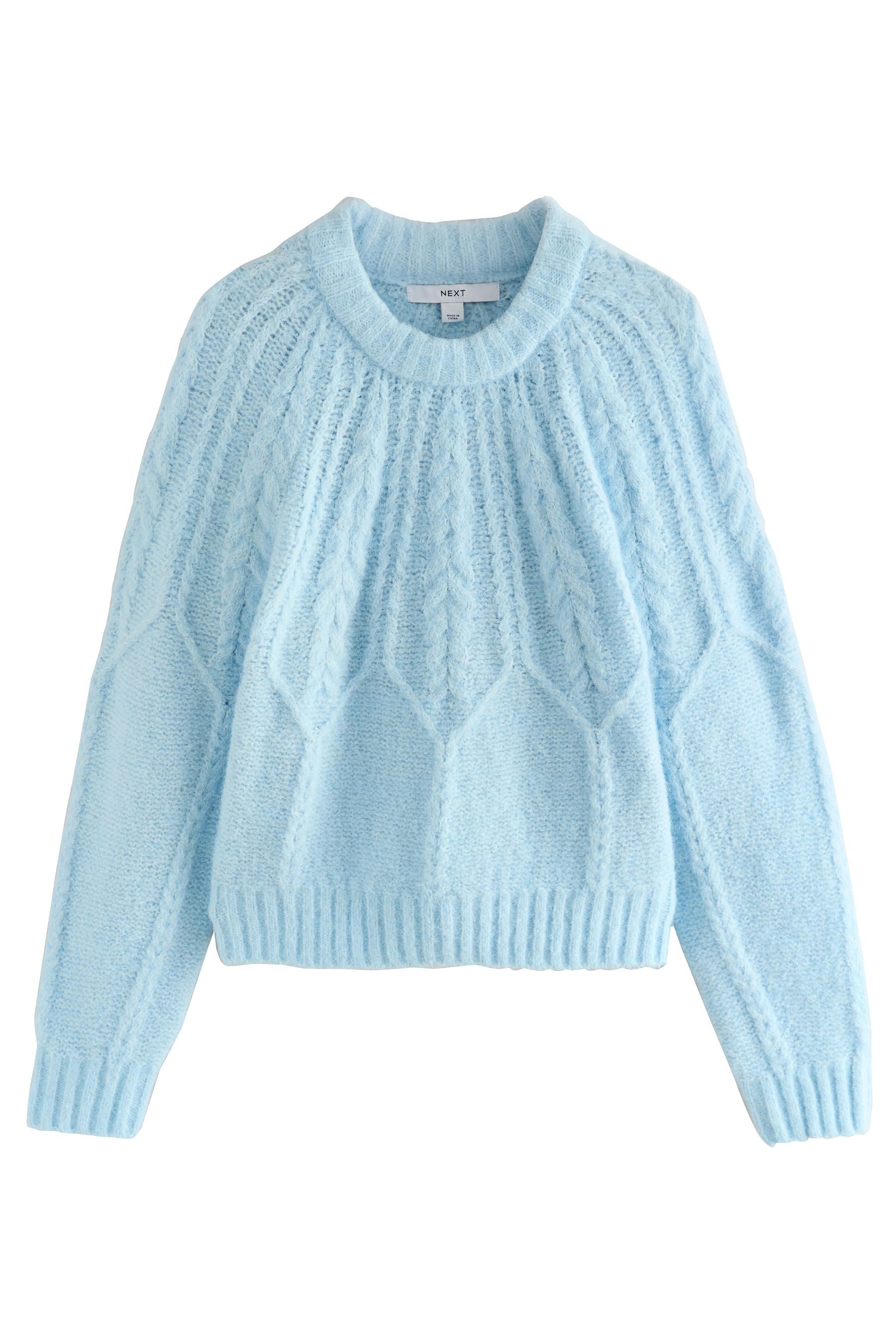 Next Rundhalspullover Pullover mit Zopfstrickmuster, Rundhalsausschnitt (1- günstig online kaufen