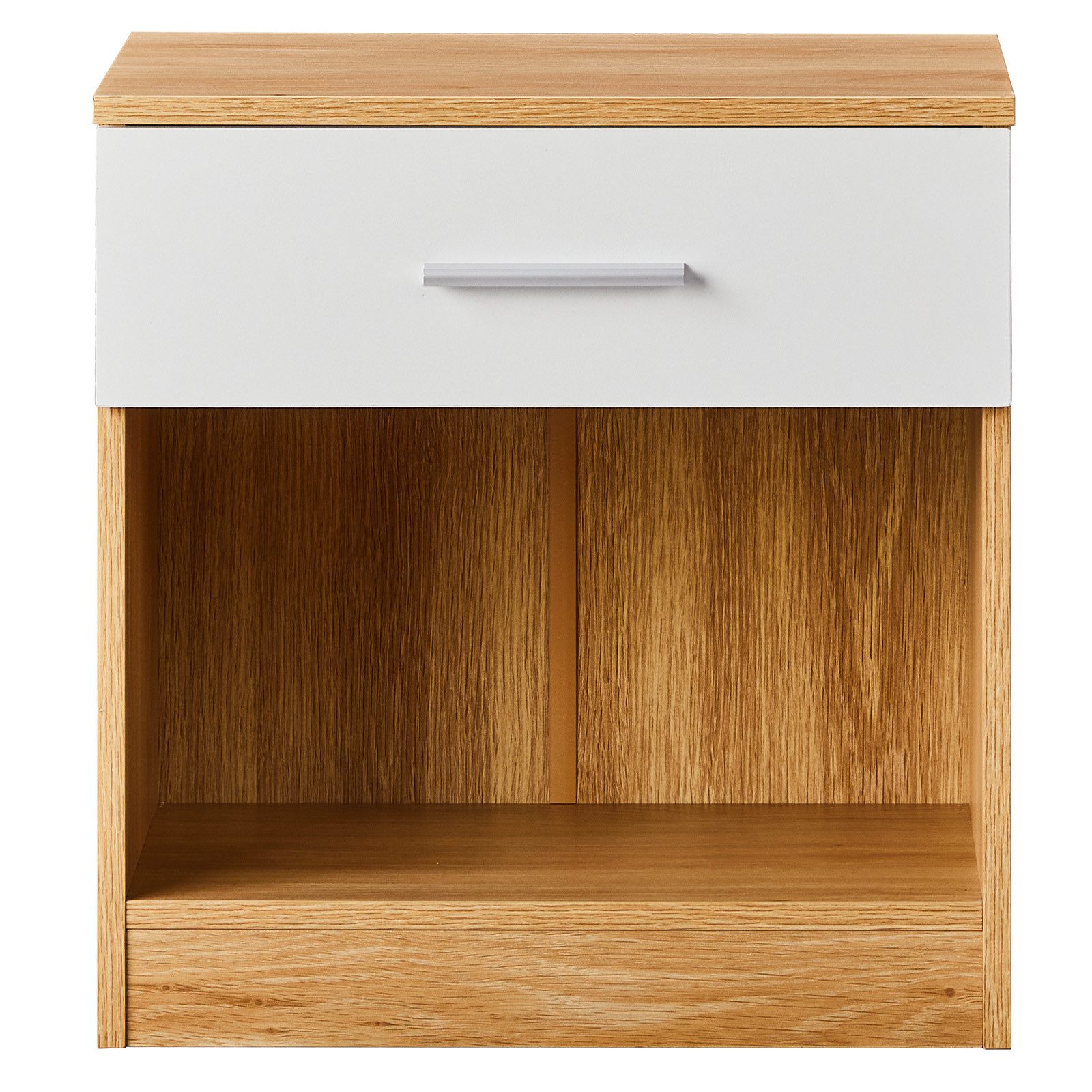 VINGLI Nachttisch Kleiner Beistelltisch Weiß, Nachtschrank mit Schubladen, Nachtkommde (1-St), 39 x 29x 41 cm, für Boxspringbetten – Bild 4 von 5