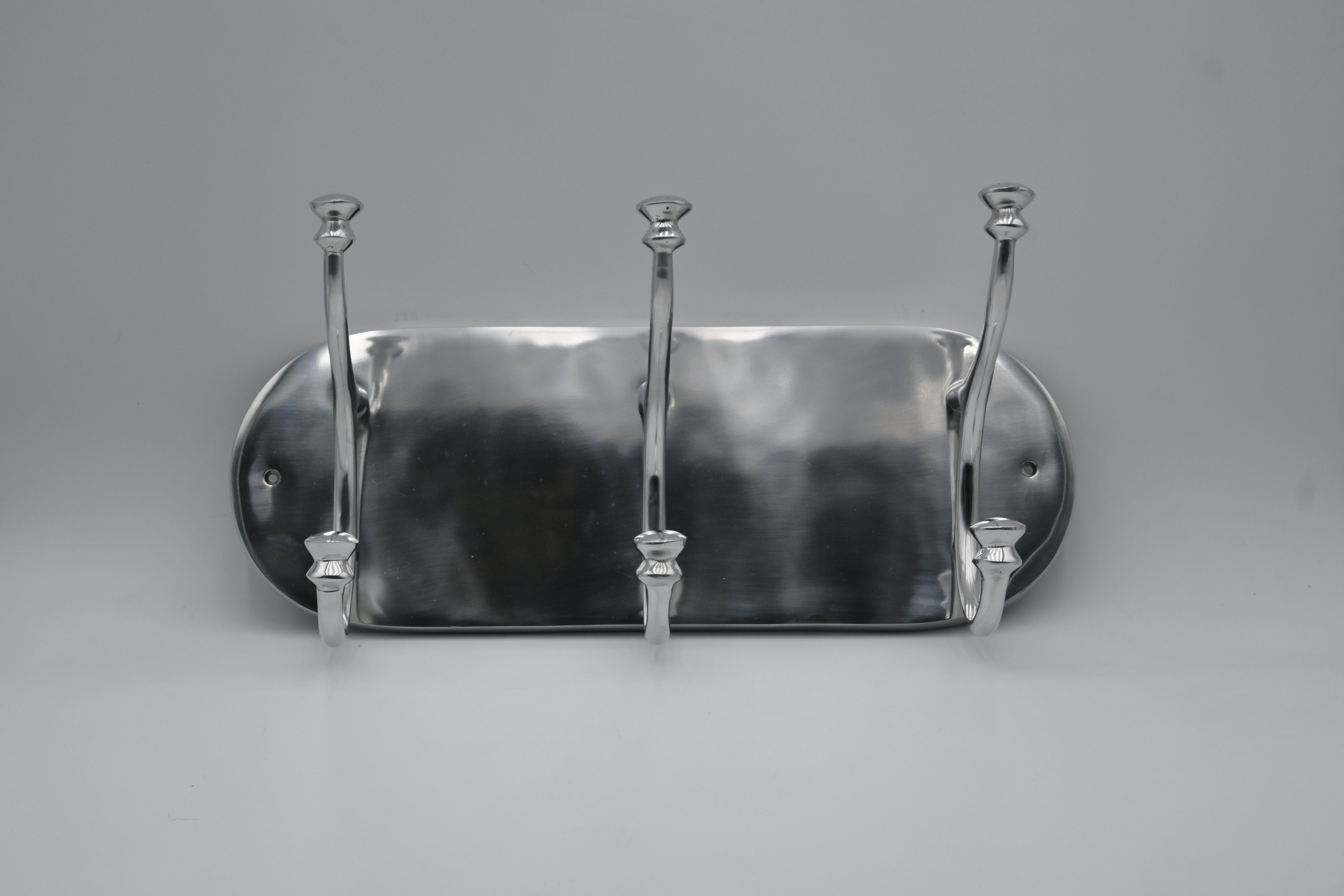 Wandgarderobe HOOK 3 Garderobe Haken Aluminium, Living Silber 46,5x15x24 Wandgarderobe cm Garderobe & Light