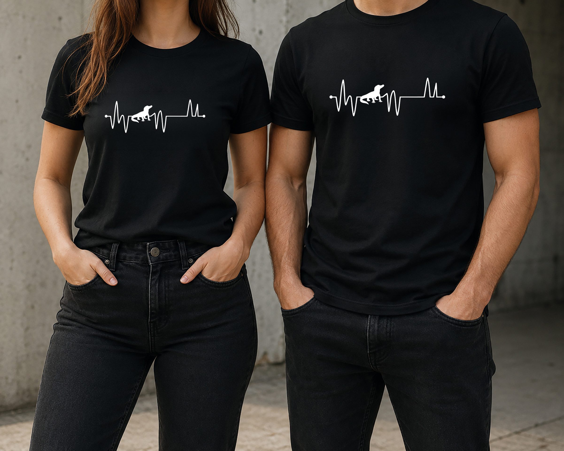 MyDesign24 T-Shirt Krokodil Herschlaglinie print Shirt EKG Reptilien T-Shirt schwarz kurzarm Regular Fit i558