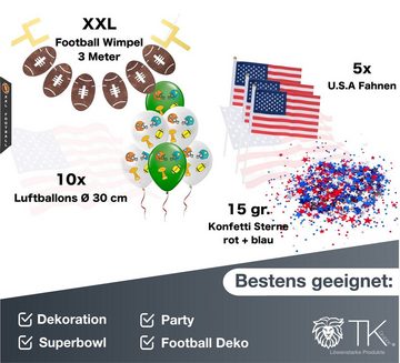 Dekotalent® Hängedekoration XXL Super Bowl American Football Deko Set über 100 Teile Party Deko (Deko Set, 1 St), über 100 Teile